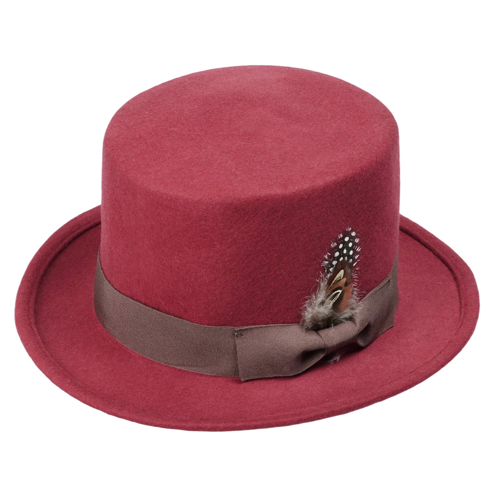 Chic High-Crown Hat – Vibrant Base, Natural Texture Accent