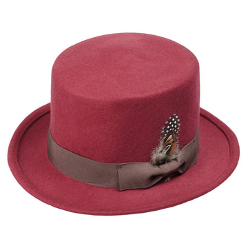 Chic High-Crown Hat – Vibrant Base, Natural Texture Accent