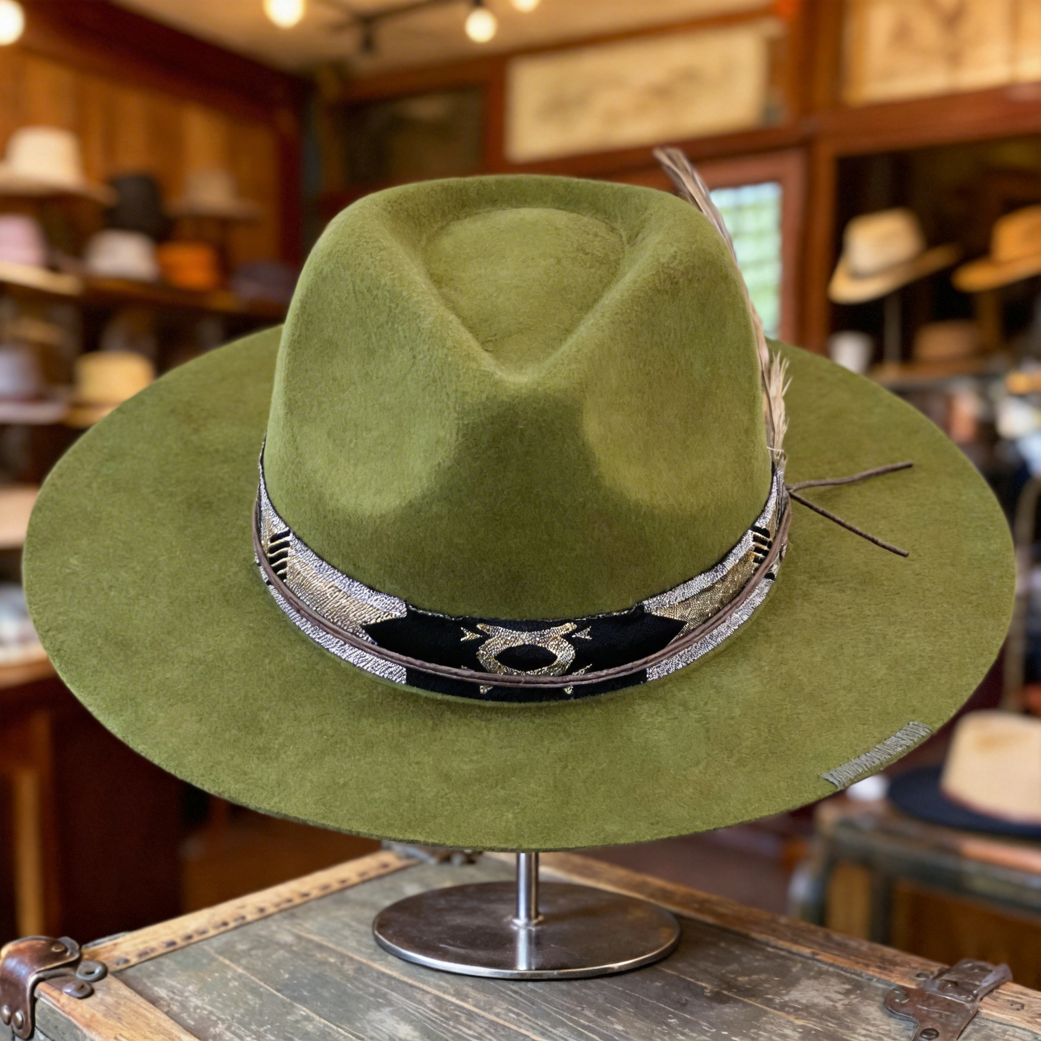 Olive Fedora – Print & Feather