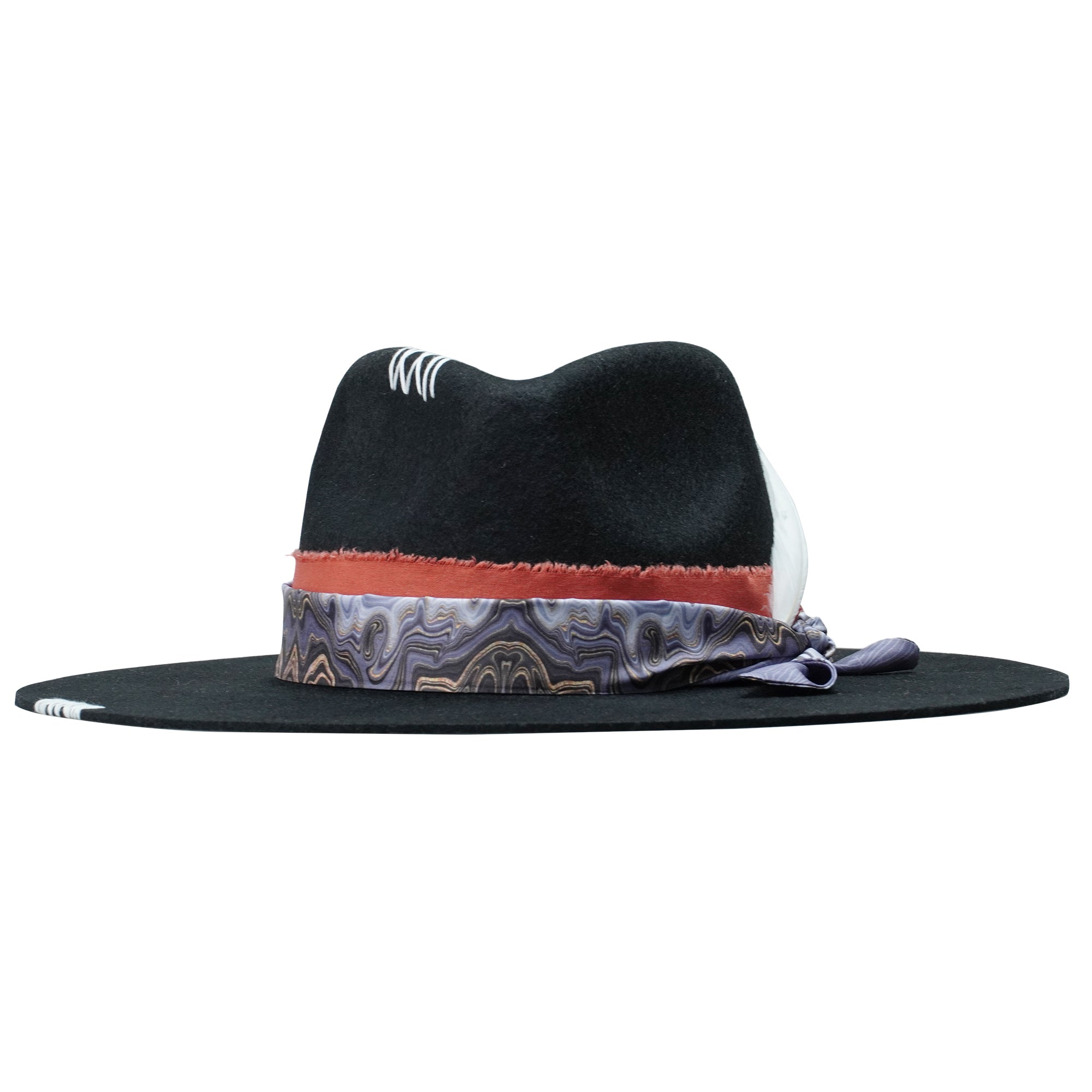 Refined Felt Hat – Iconic Silhouette, Custom Print and Feathers