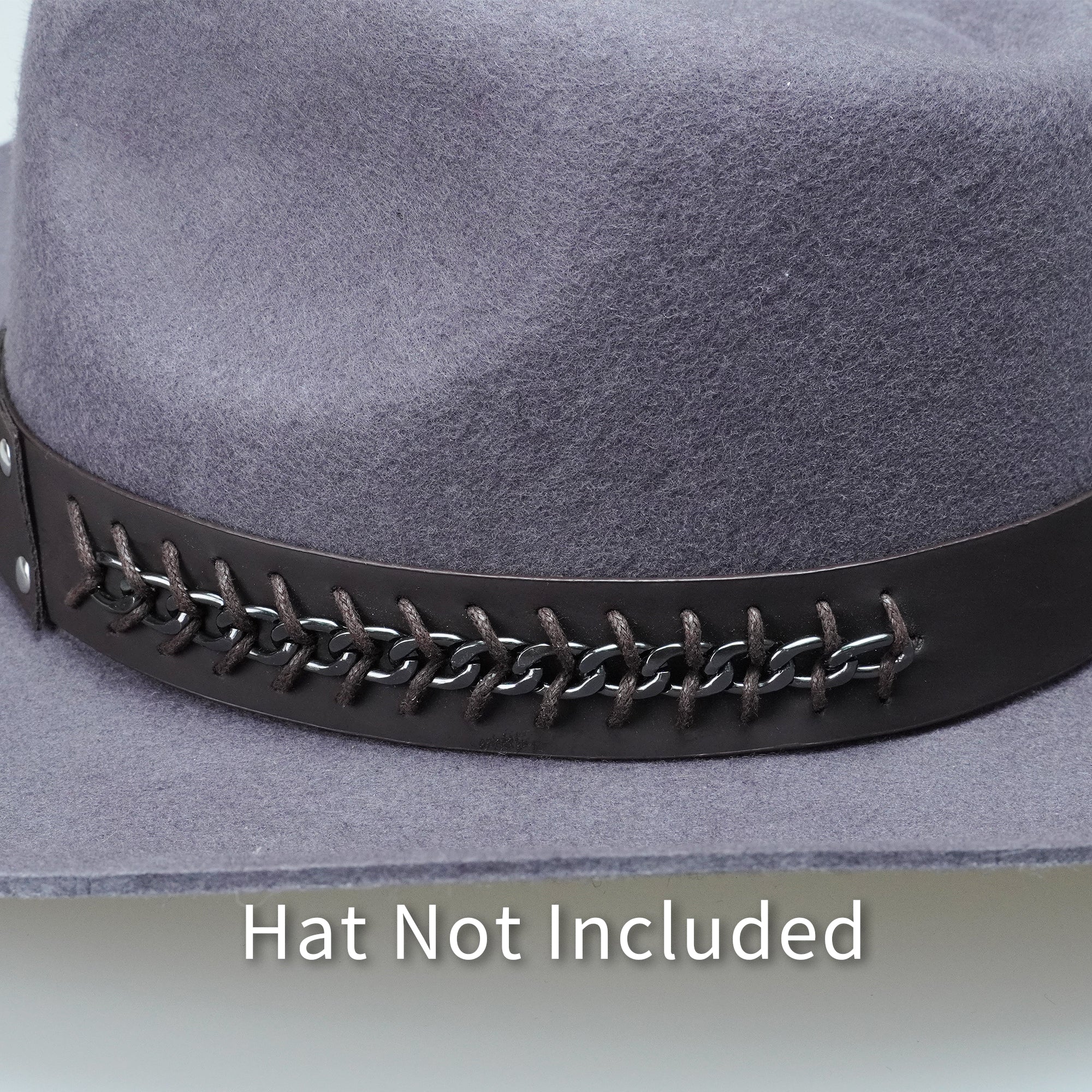 STAR METAL BRAIDED LEATHER HAT BAND