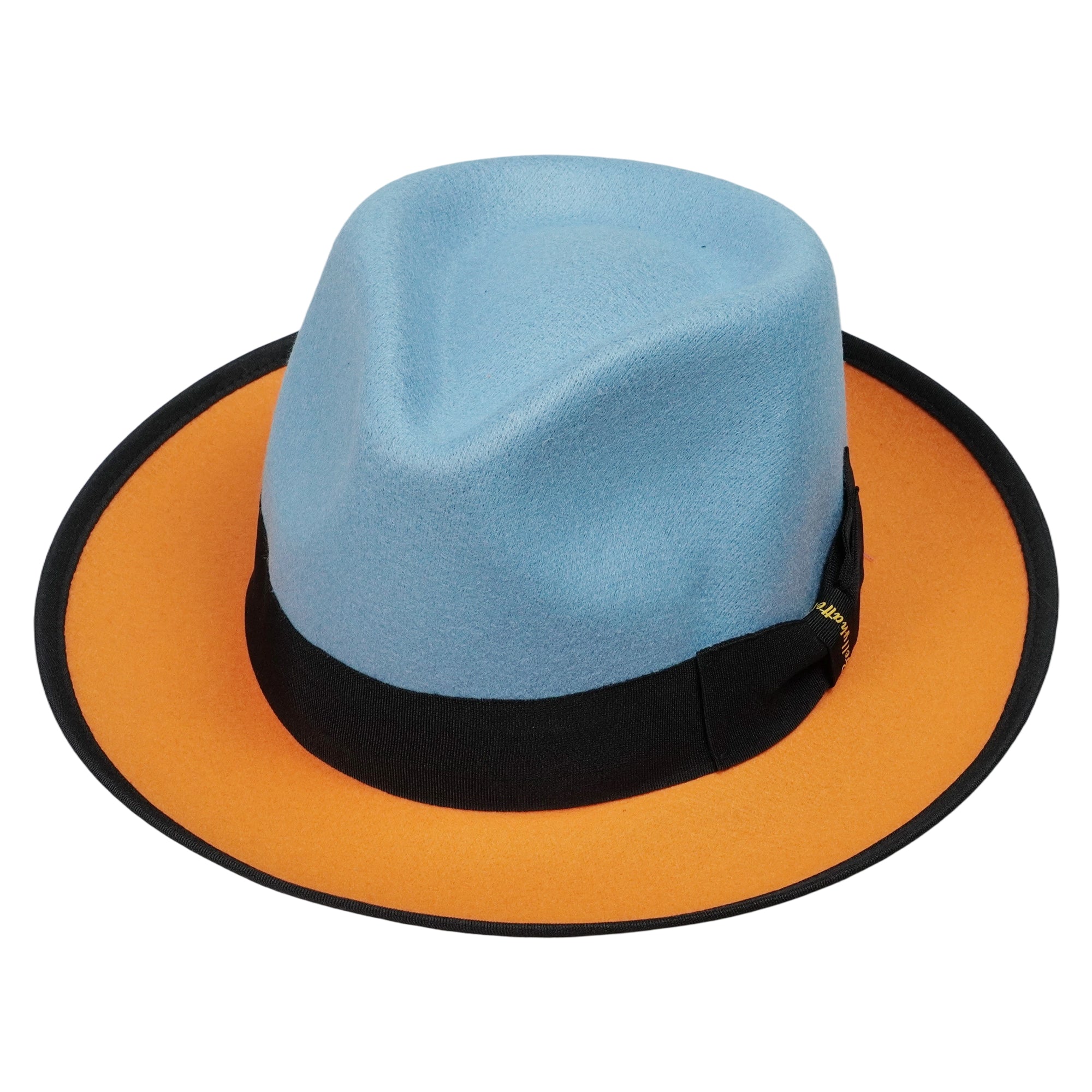 Elegant Two-Tone Soft Hat – Sky Blue and Citrus Edge