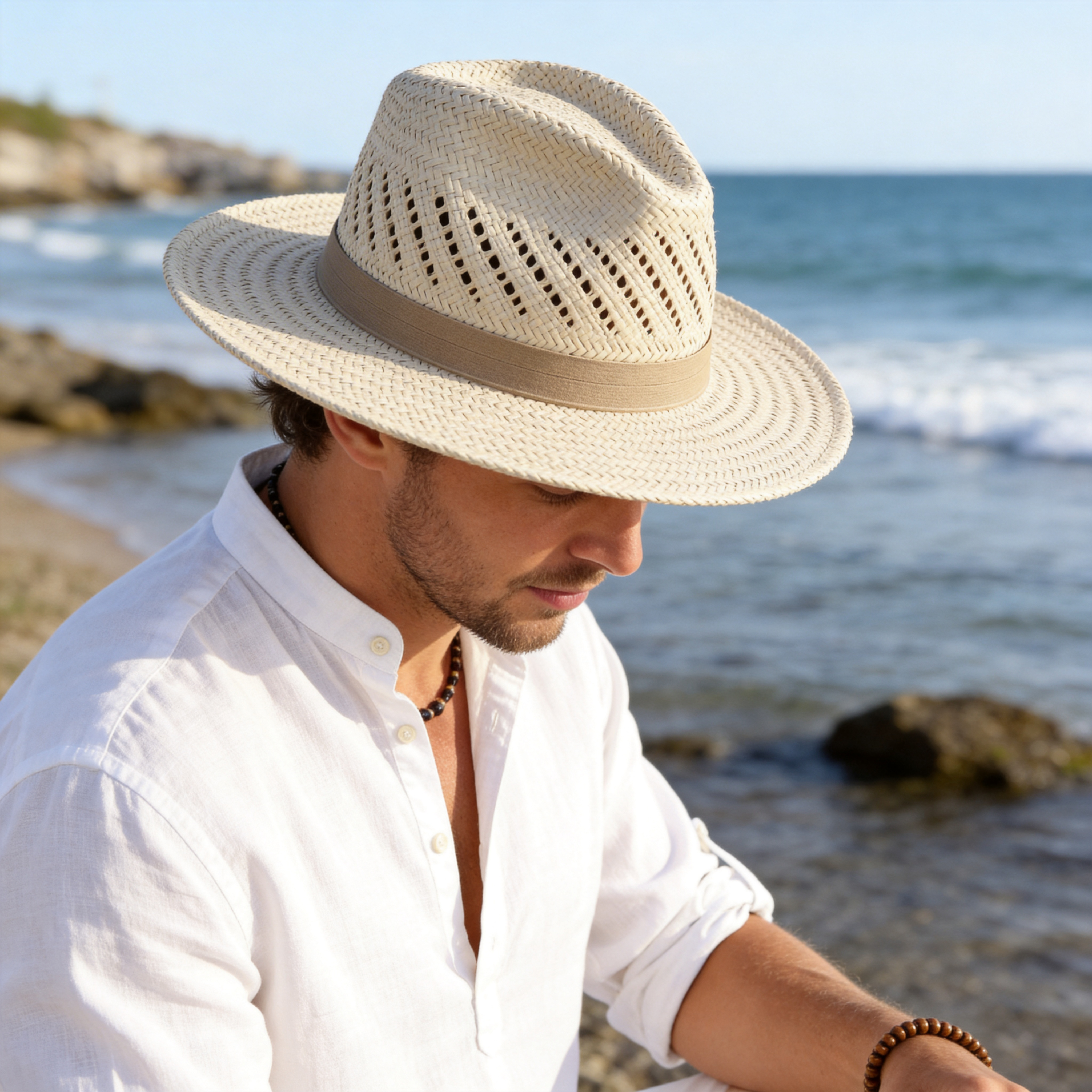 Classic Straw Hat – Neutral Beige Tone