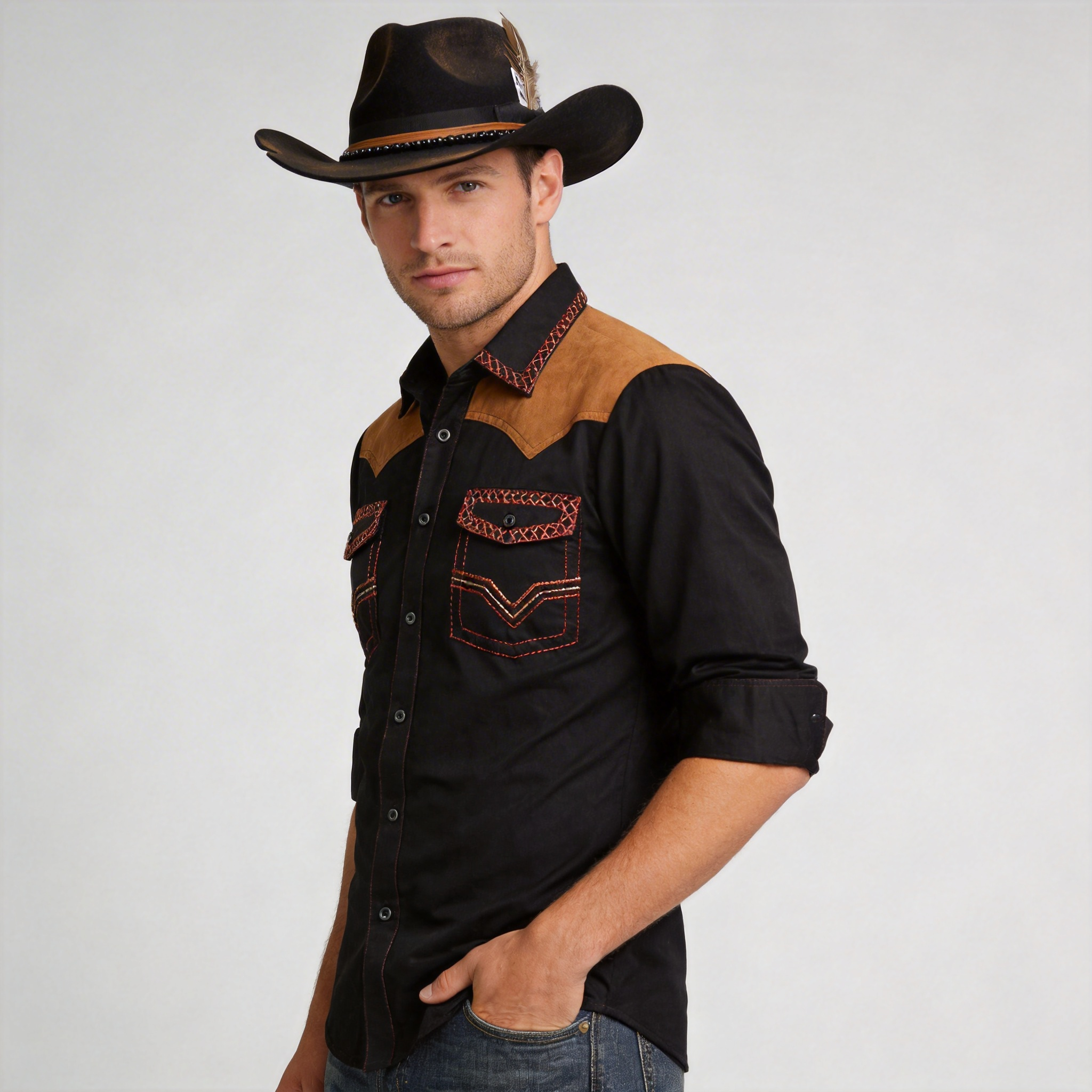 Hand-Burned Western Hat