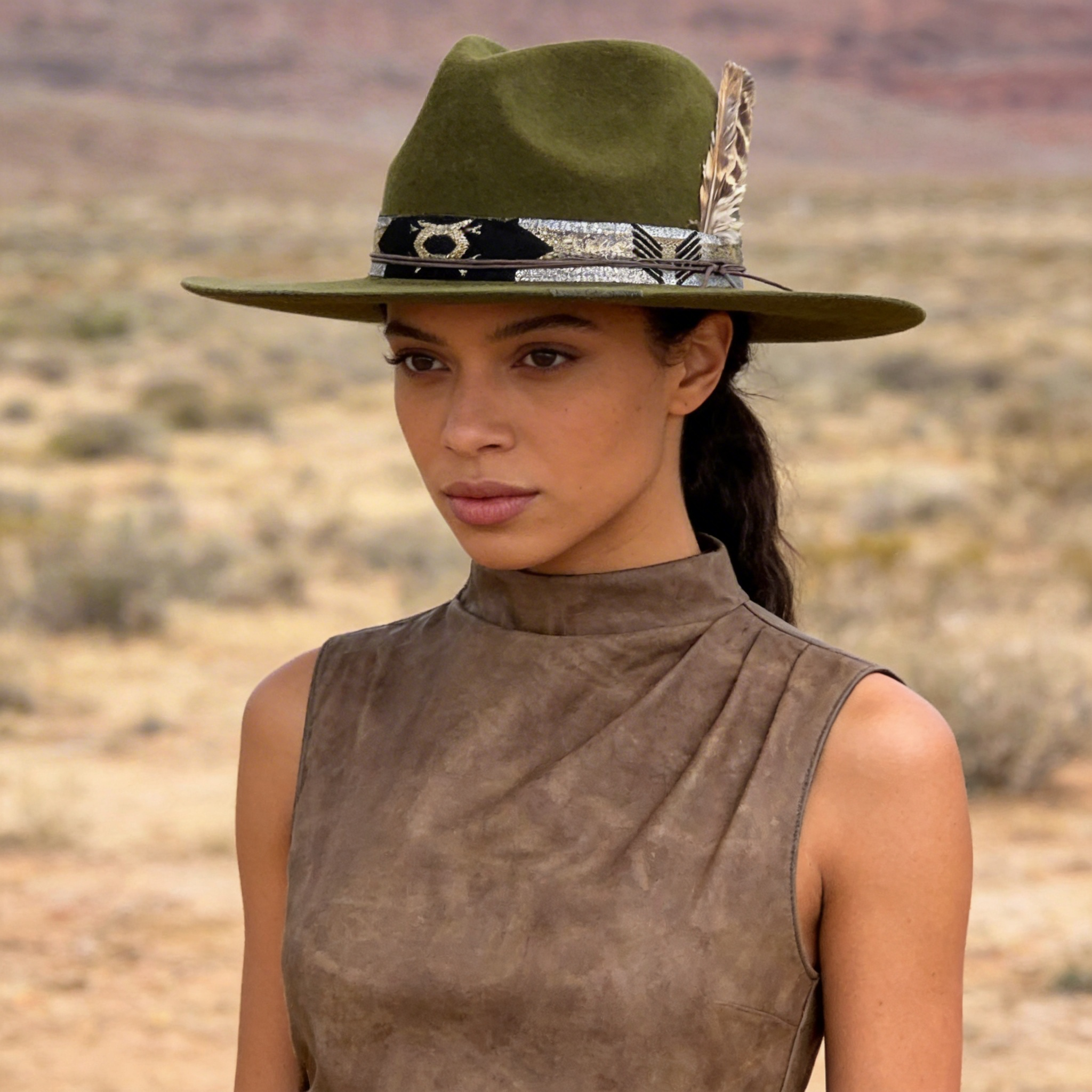 Olive Fedora – Print & Feather