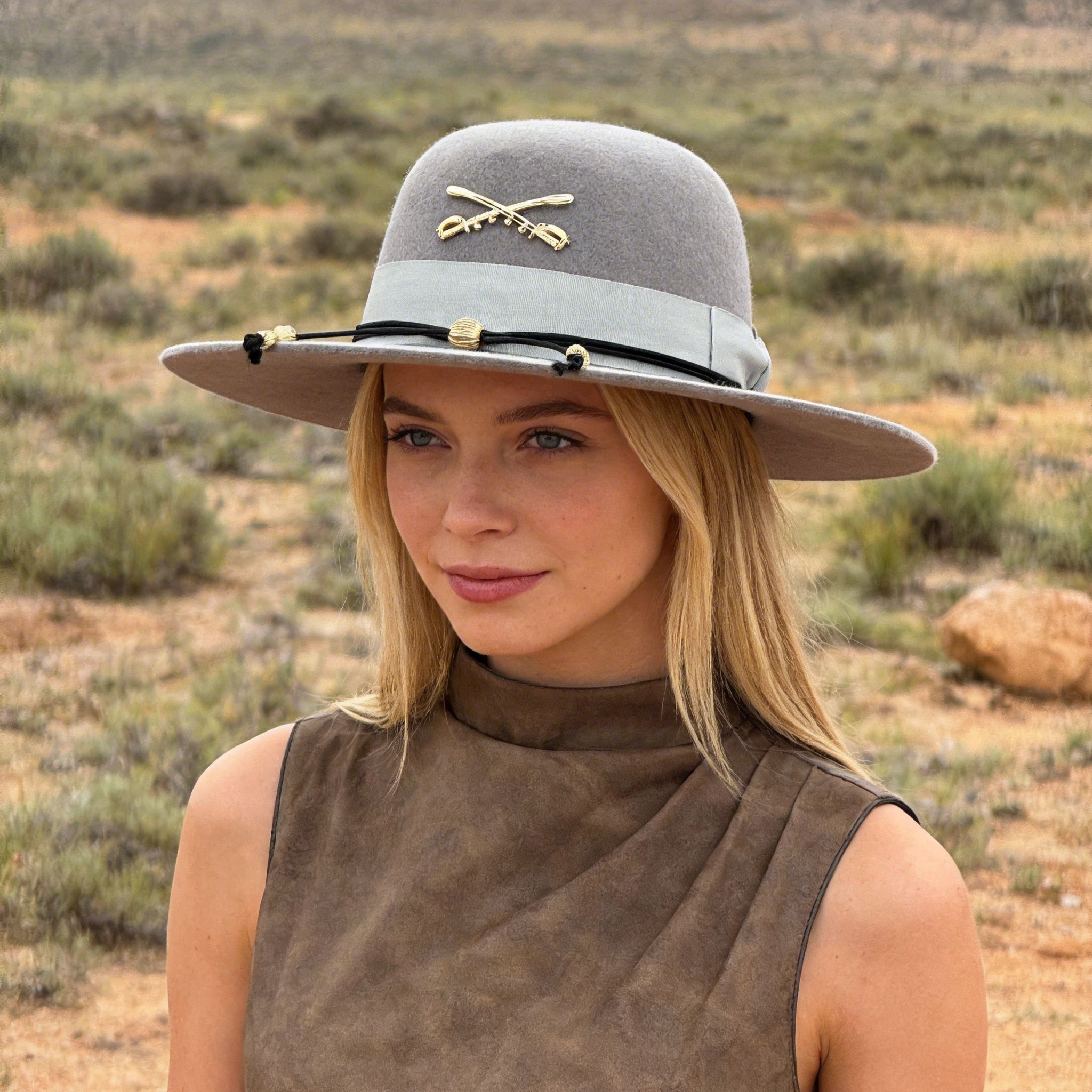 Modern Gray Hat – Minimalist Metal Trim