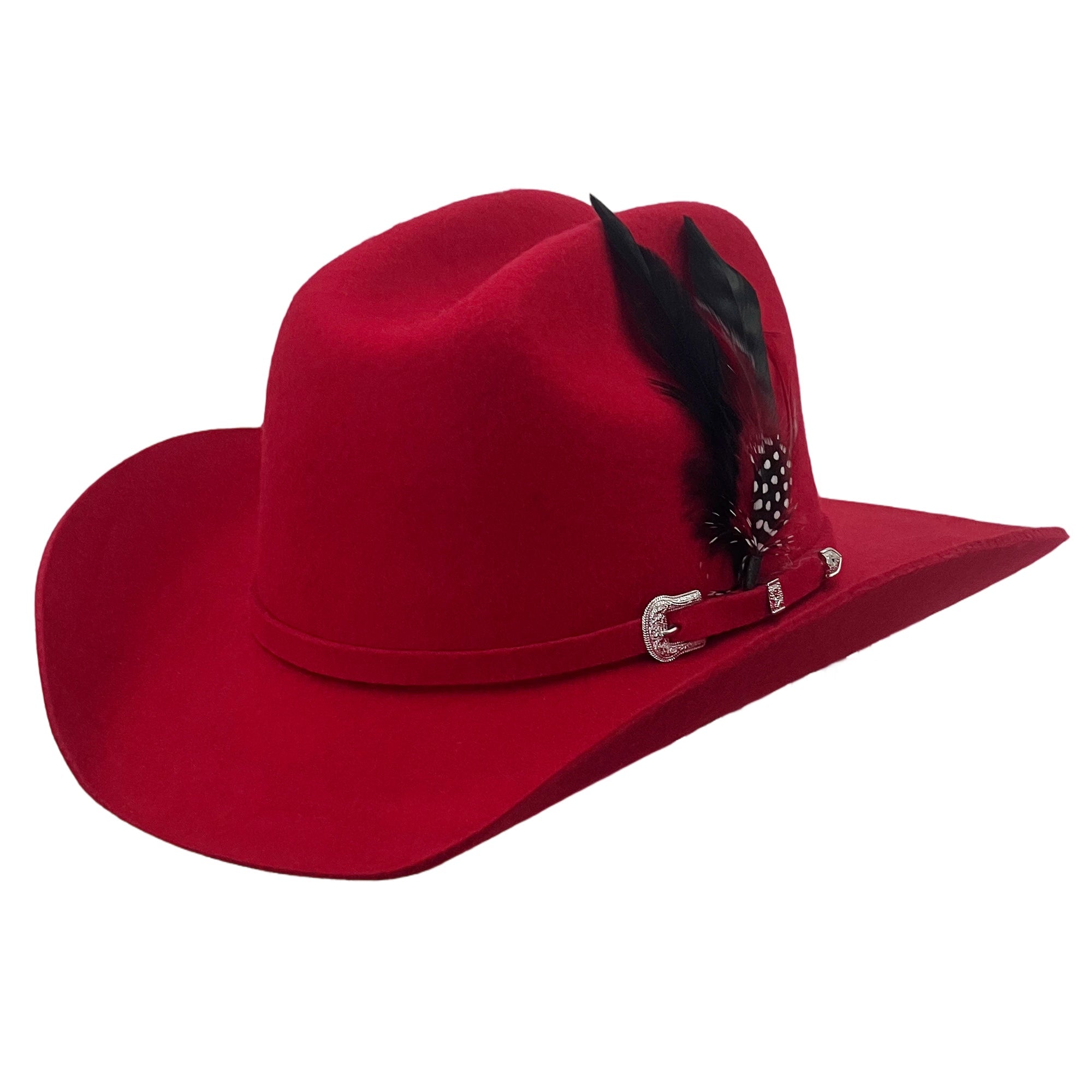 Modern Crimson Hat – Felt Band Accent