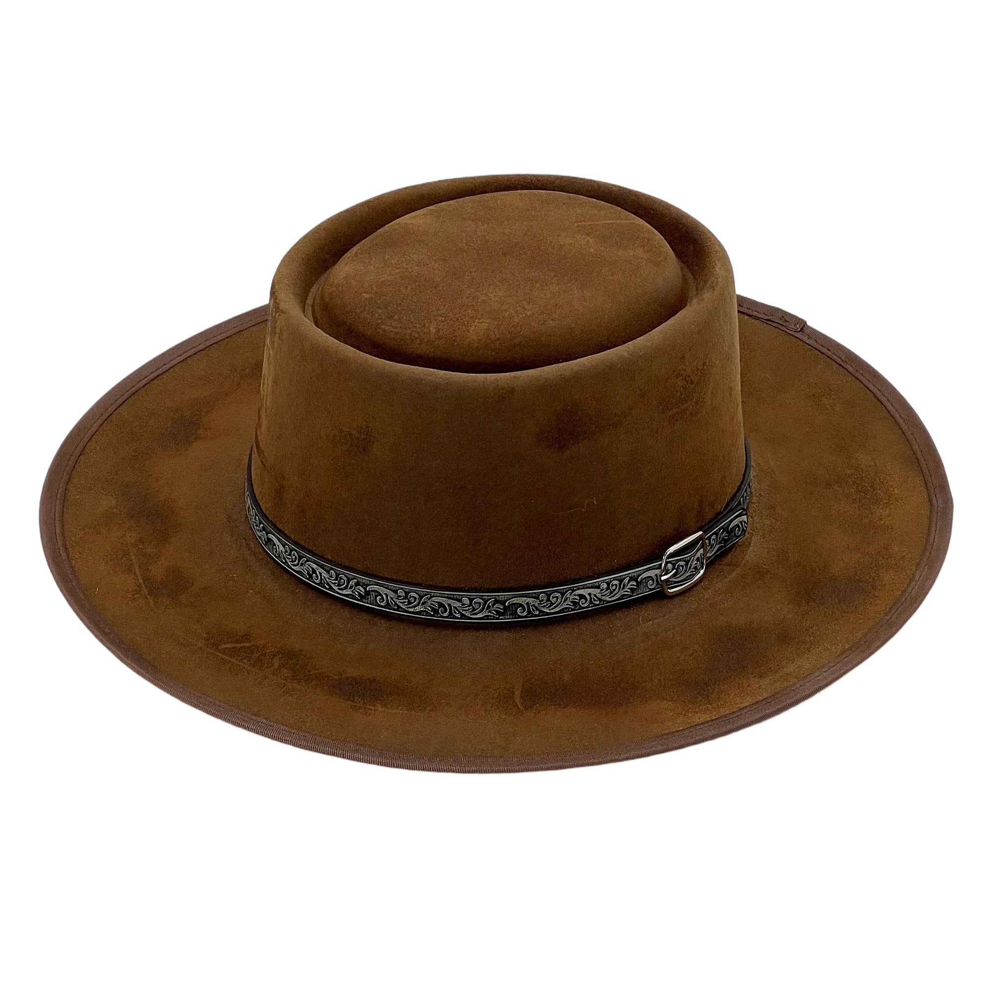 Premium Tan Felt Gambler Hat