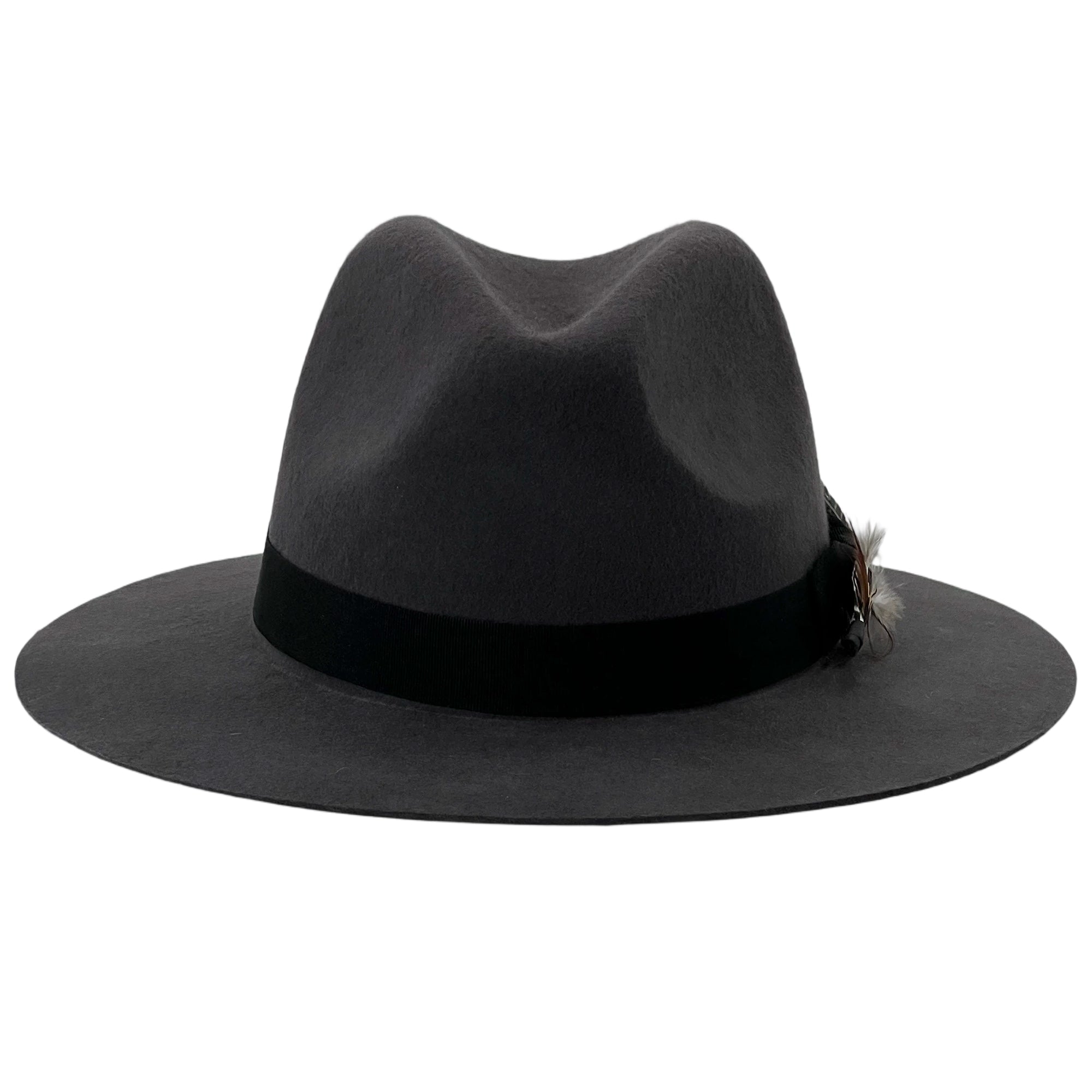 Charcoal Fedora – Custom Feather Accent