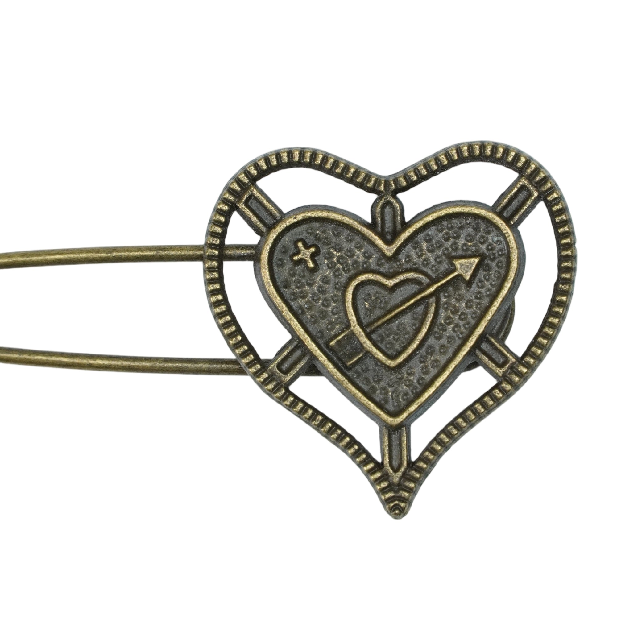 VINTAGE COPPER HEART HAT PIN