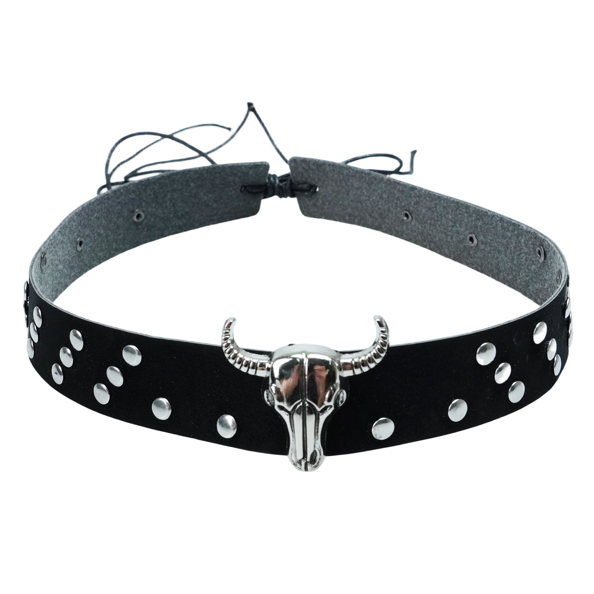 BULL HEAD METAL LEATHER HAT BAND