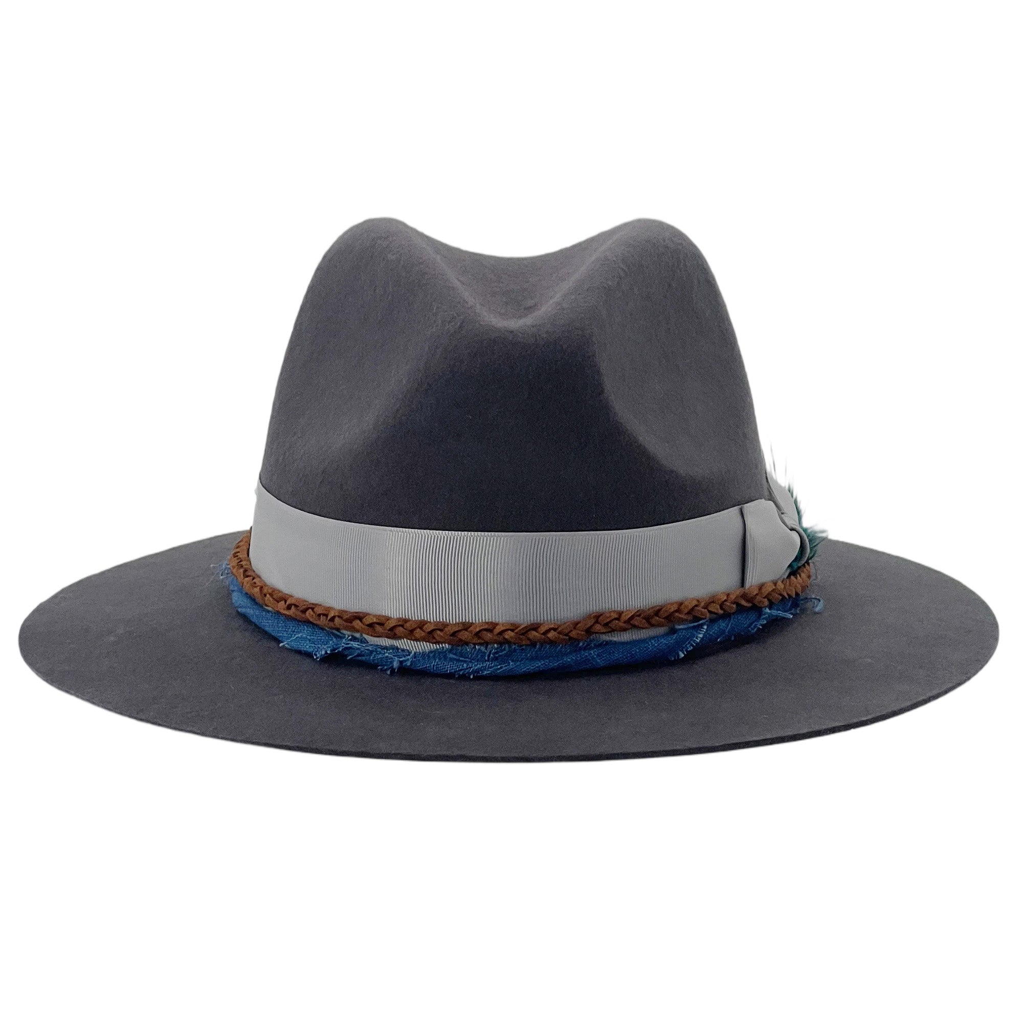 Gray Felt Hat – Layered Custom Hatband