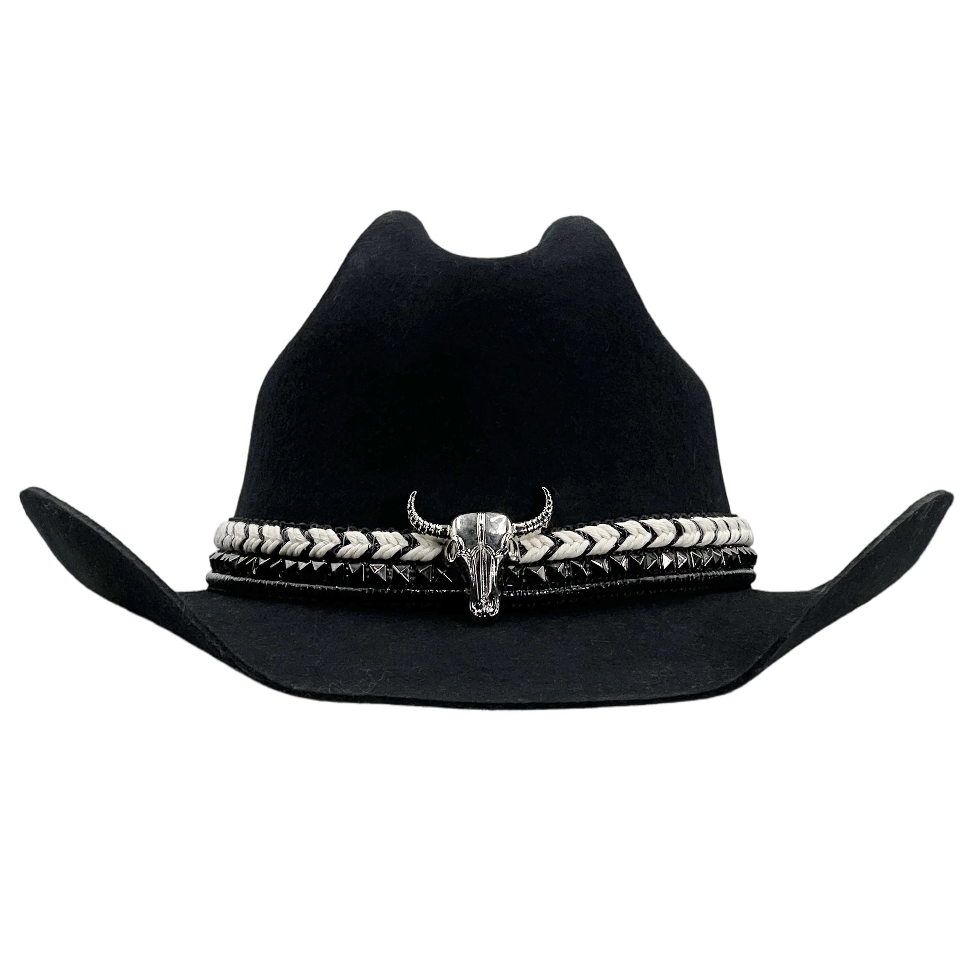 Bold Black Hat – Cow Accent on Band