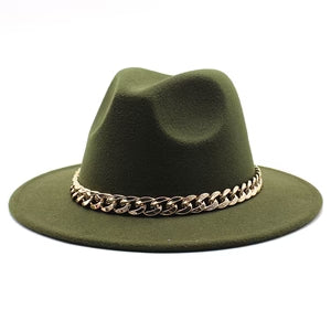 Solid Color Flat-Brim – Chain Band Design