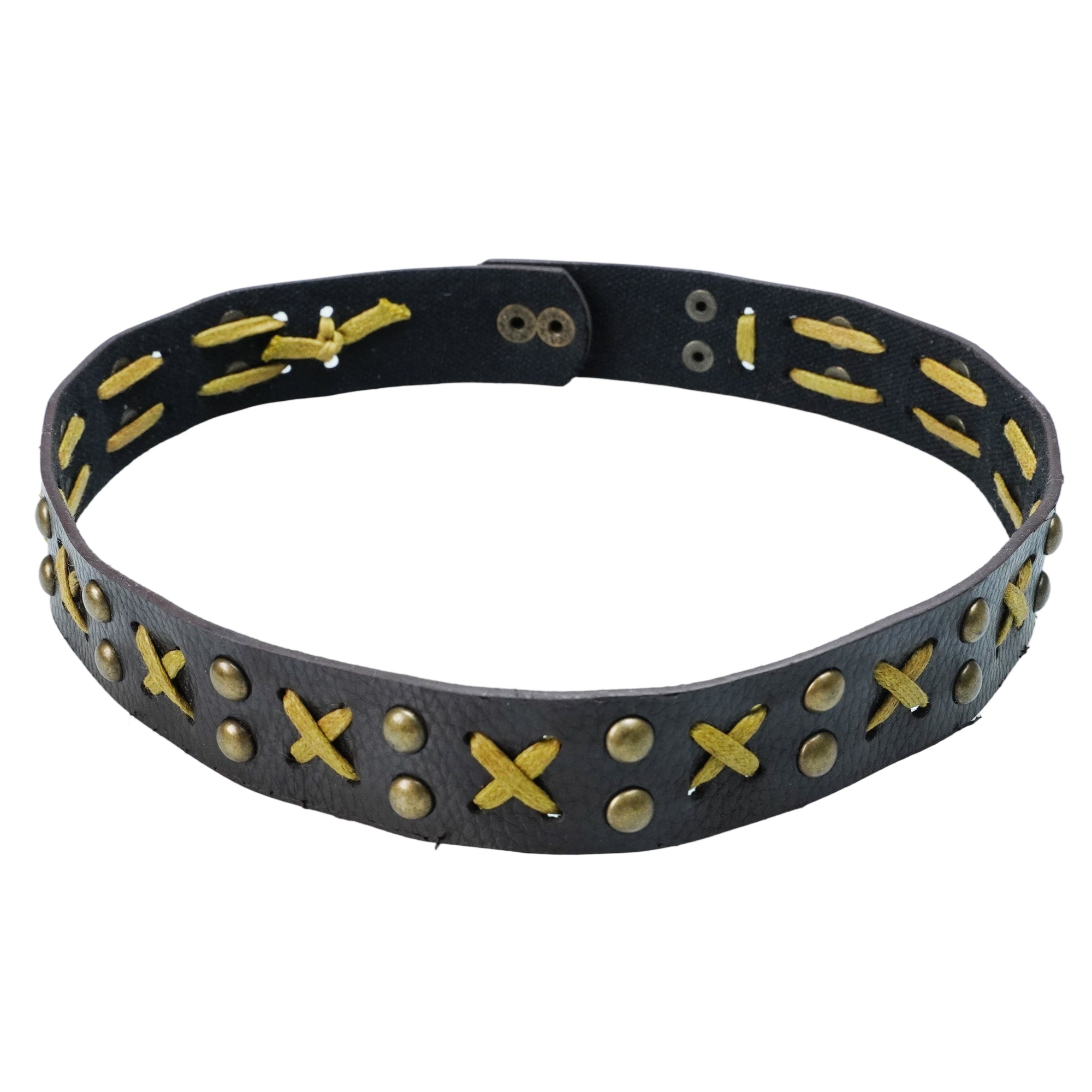 BRAIDED ROPE METAL LEATHER HAT BAND