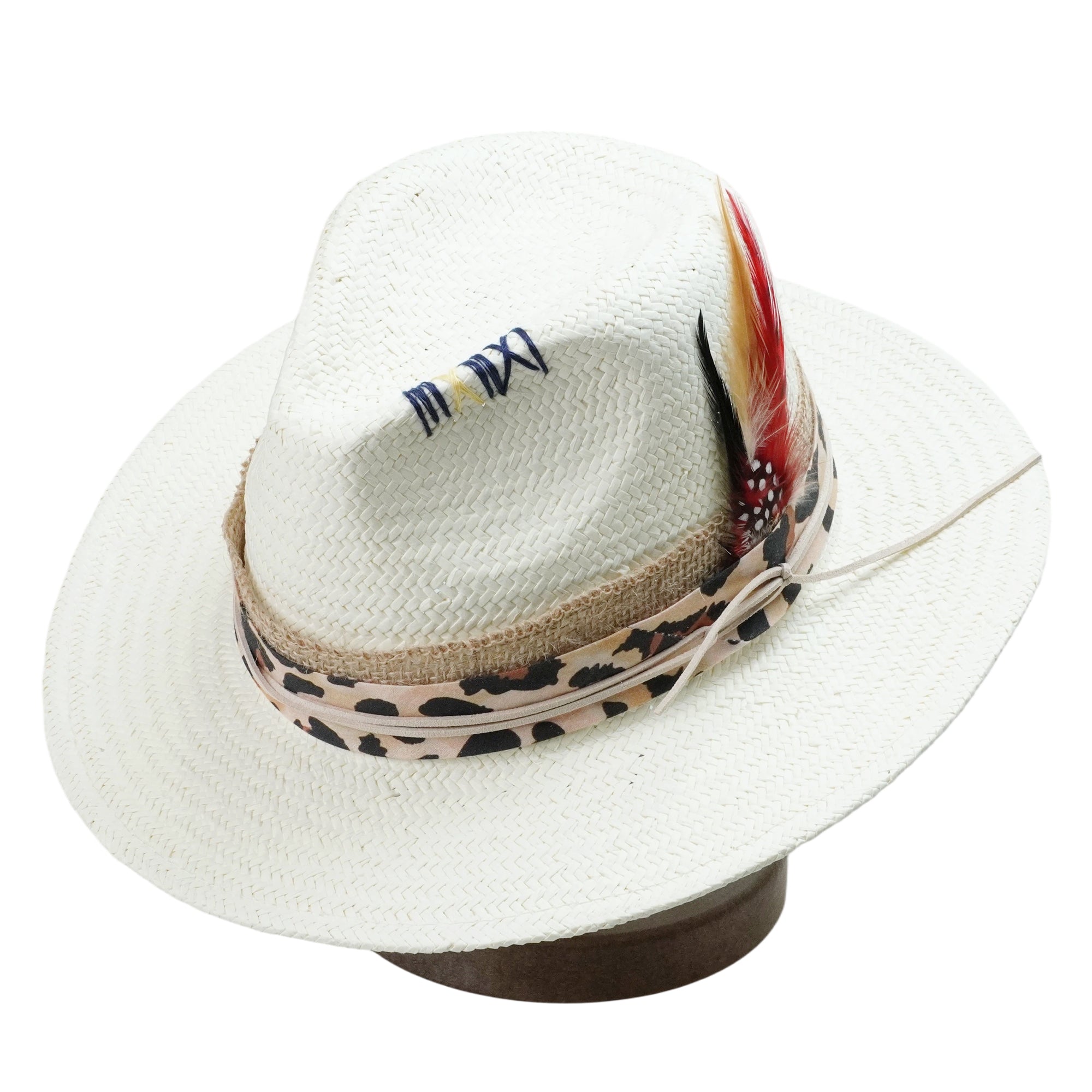 Classic Gus Crown - Off-White with Feather Detail
