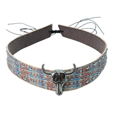 COLORFUL BRAIDED METAL LEATHER HAT BAND