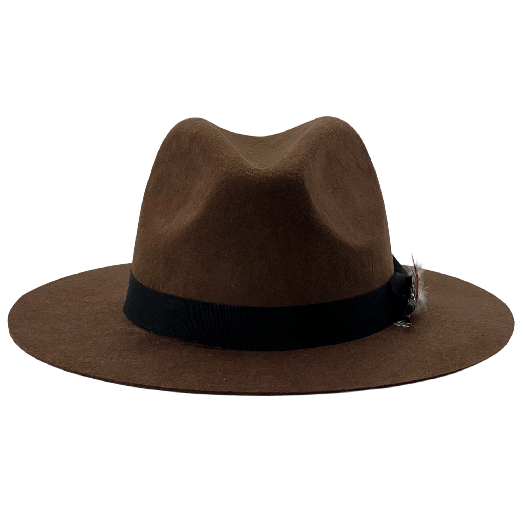 Brown Felt Fedora – Refined Feather Trim