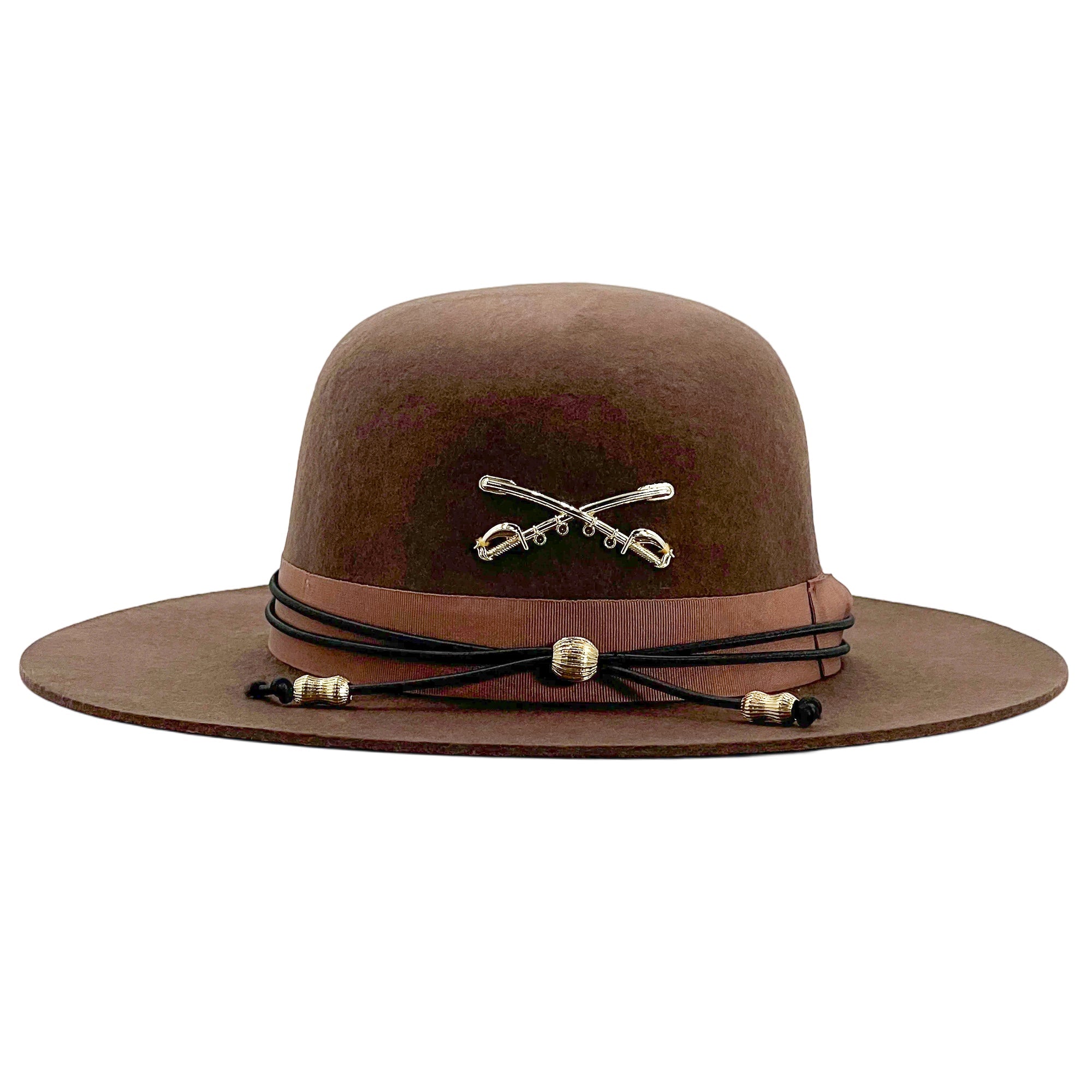 Modern Brown Hat – Minimalist Metal Trim