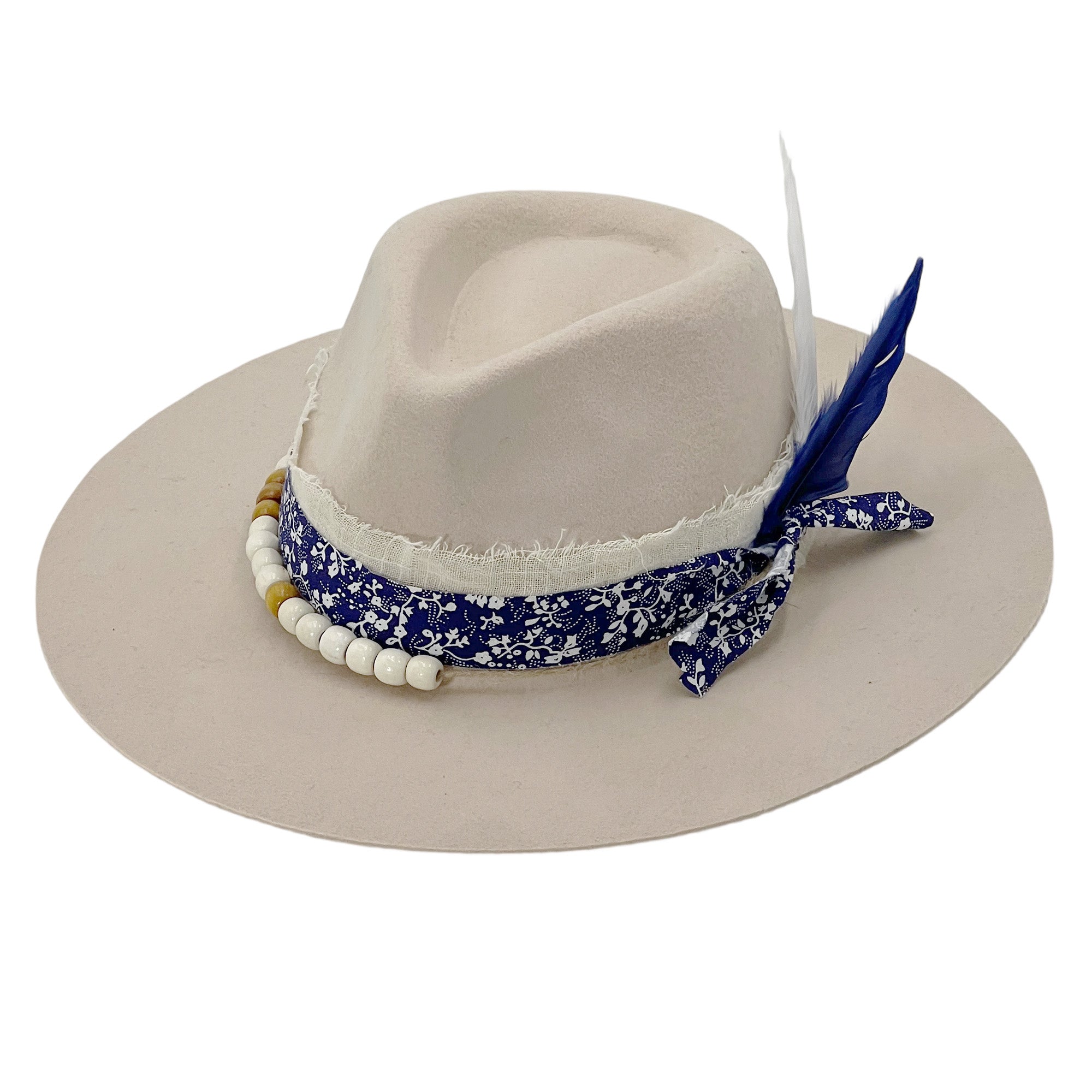 Off-White Wide-Brim – Feather & Bead Trim