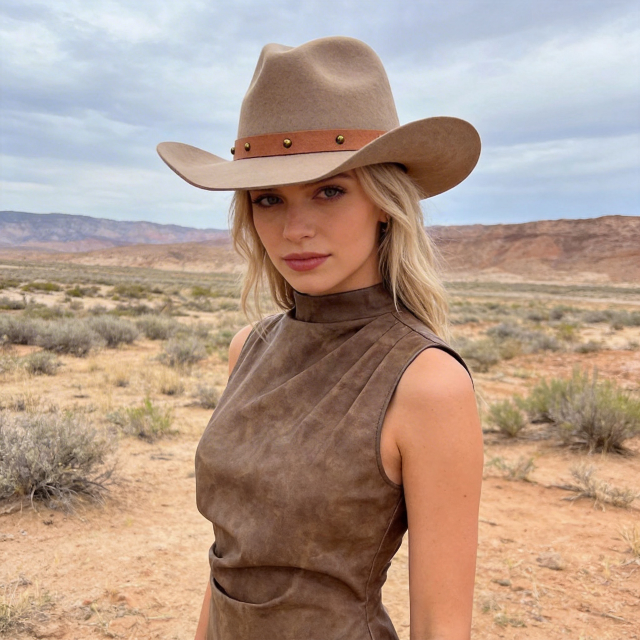 Beige Cowboy – Minimal Metal Clasp