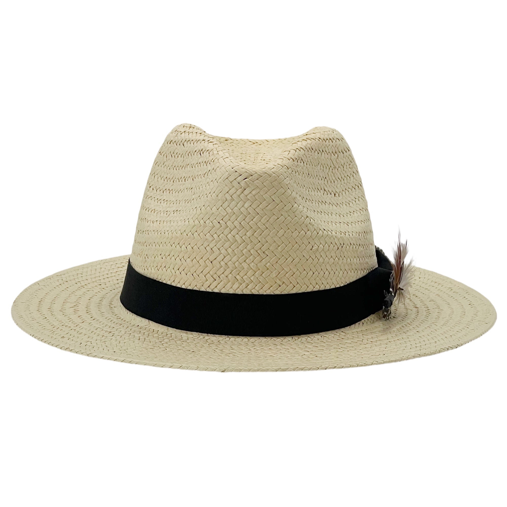 Flat-Brim Summer Hat – Custom Feather Detail