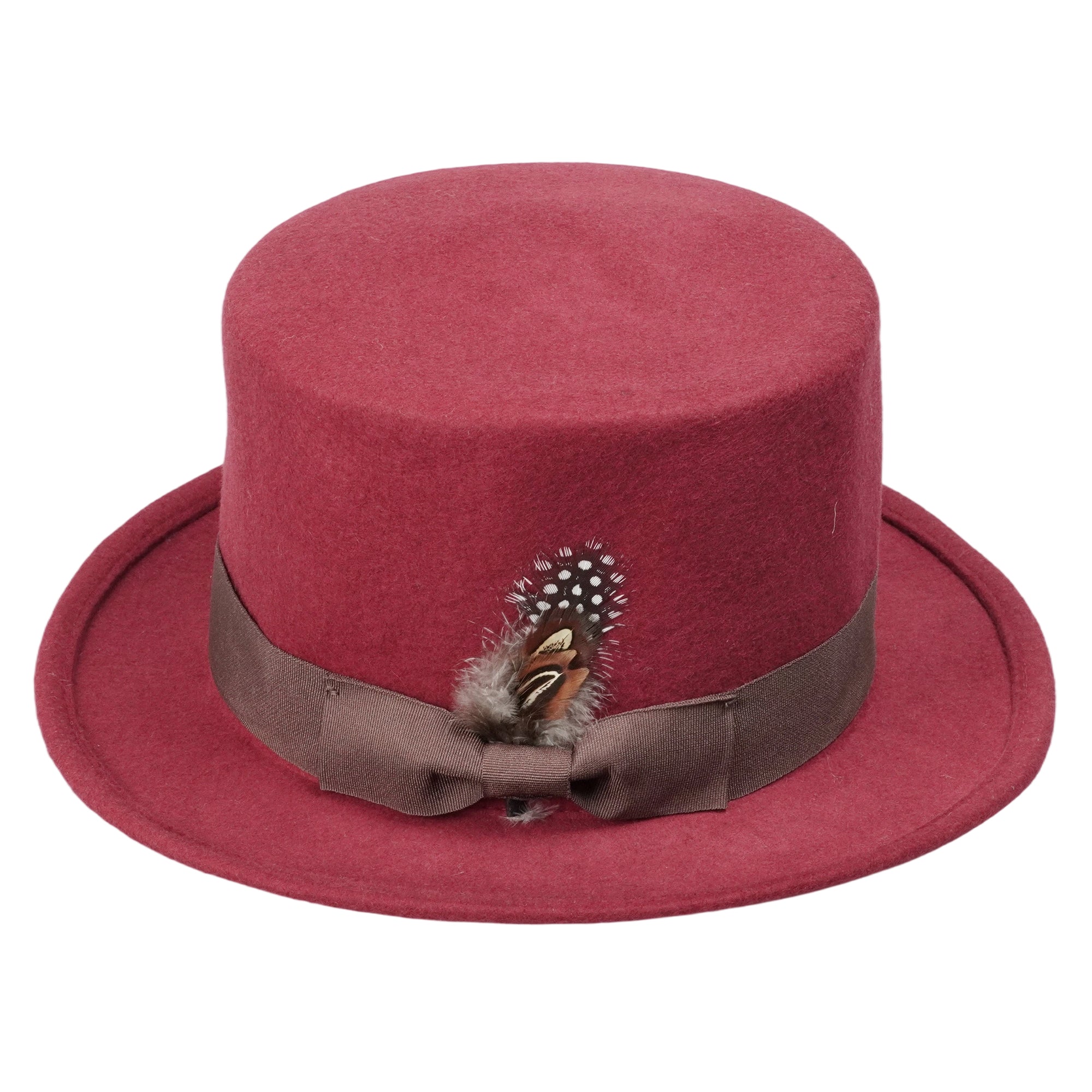 Chic High-Crown Hat – Vibrant Base, Natural Texture Accent