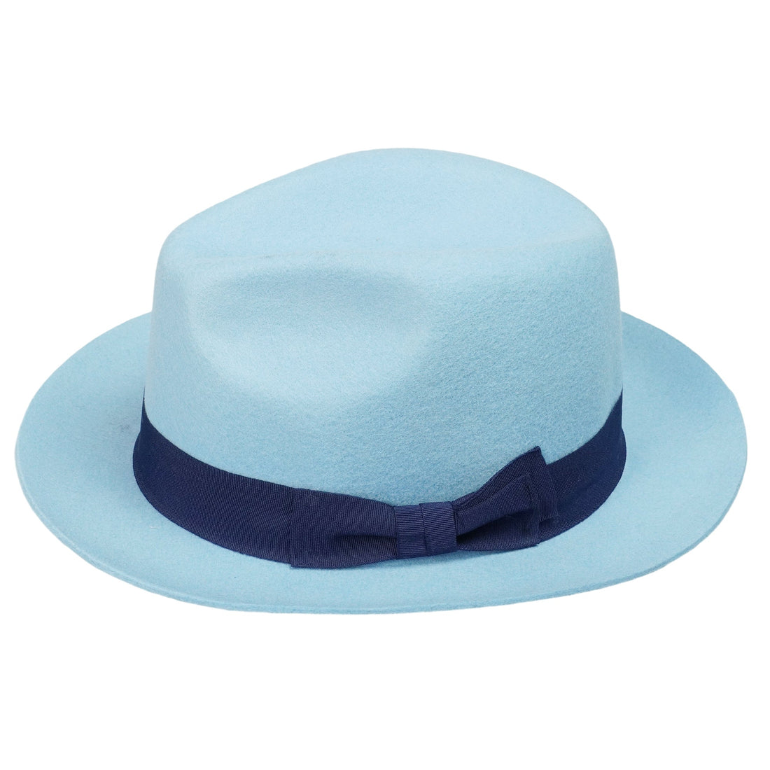 Chic Soft Hat – Serene Blue Body, Deep Navy Bow
