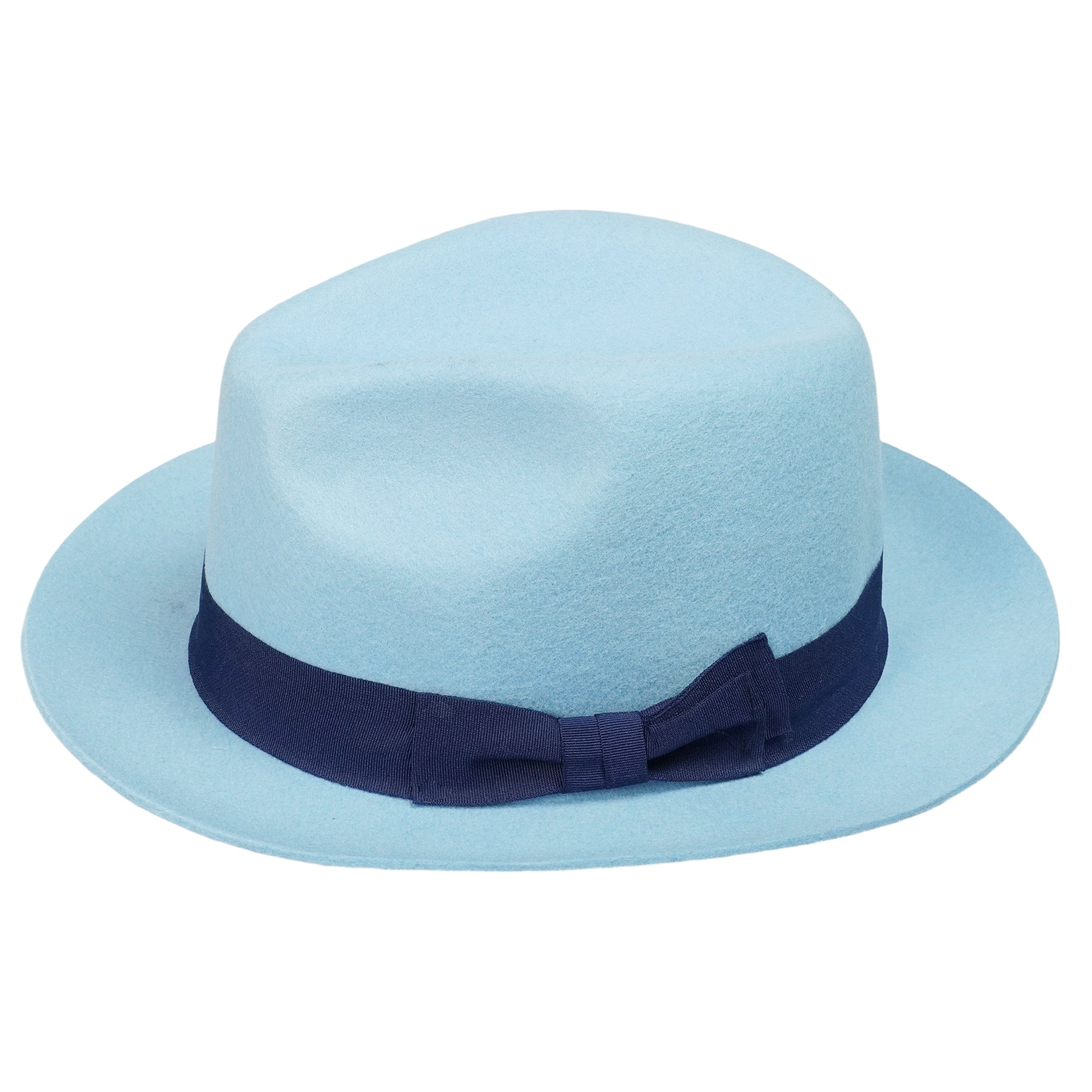 Chic Soft Hat – Serene Blue Body, Deep Navy Bow