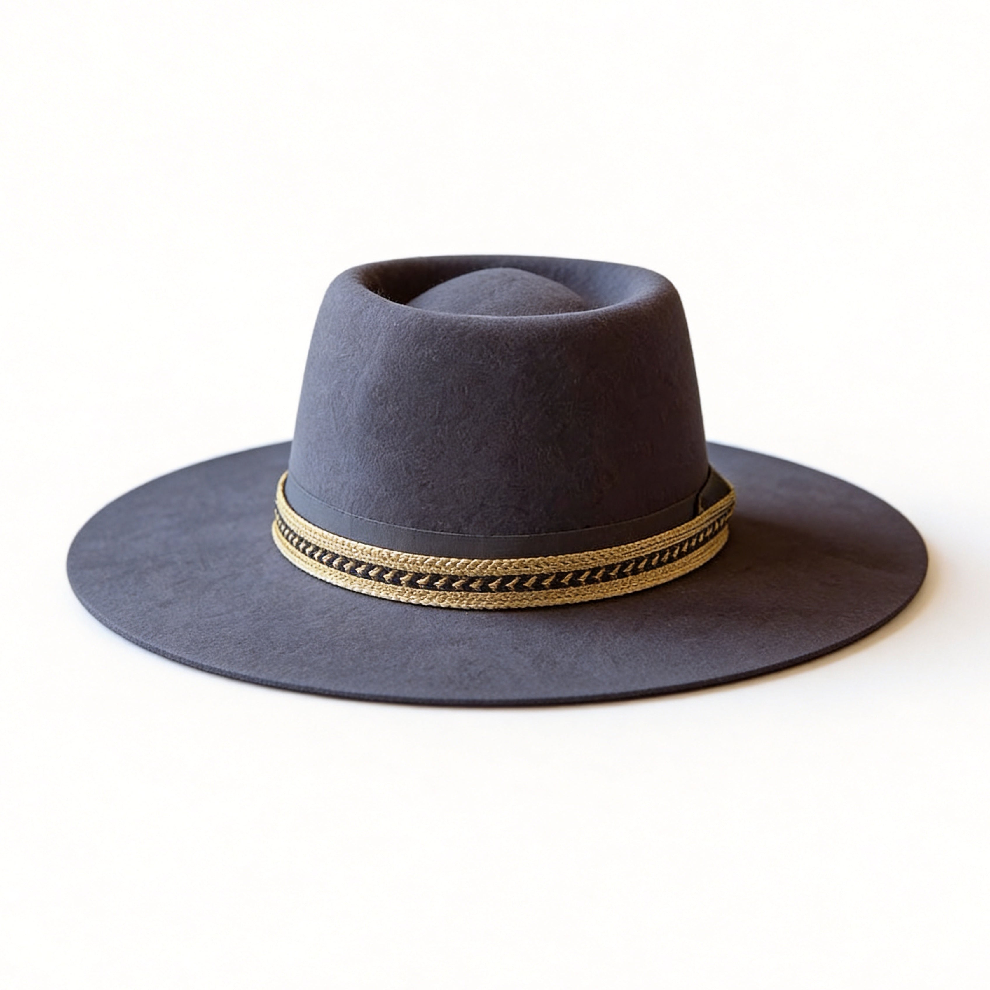 Gray Gambler Hat – Subtle Metallic Trim