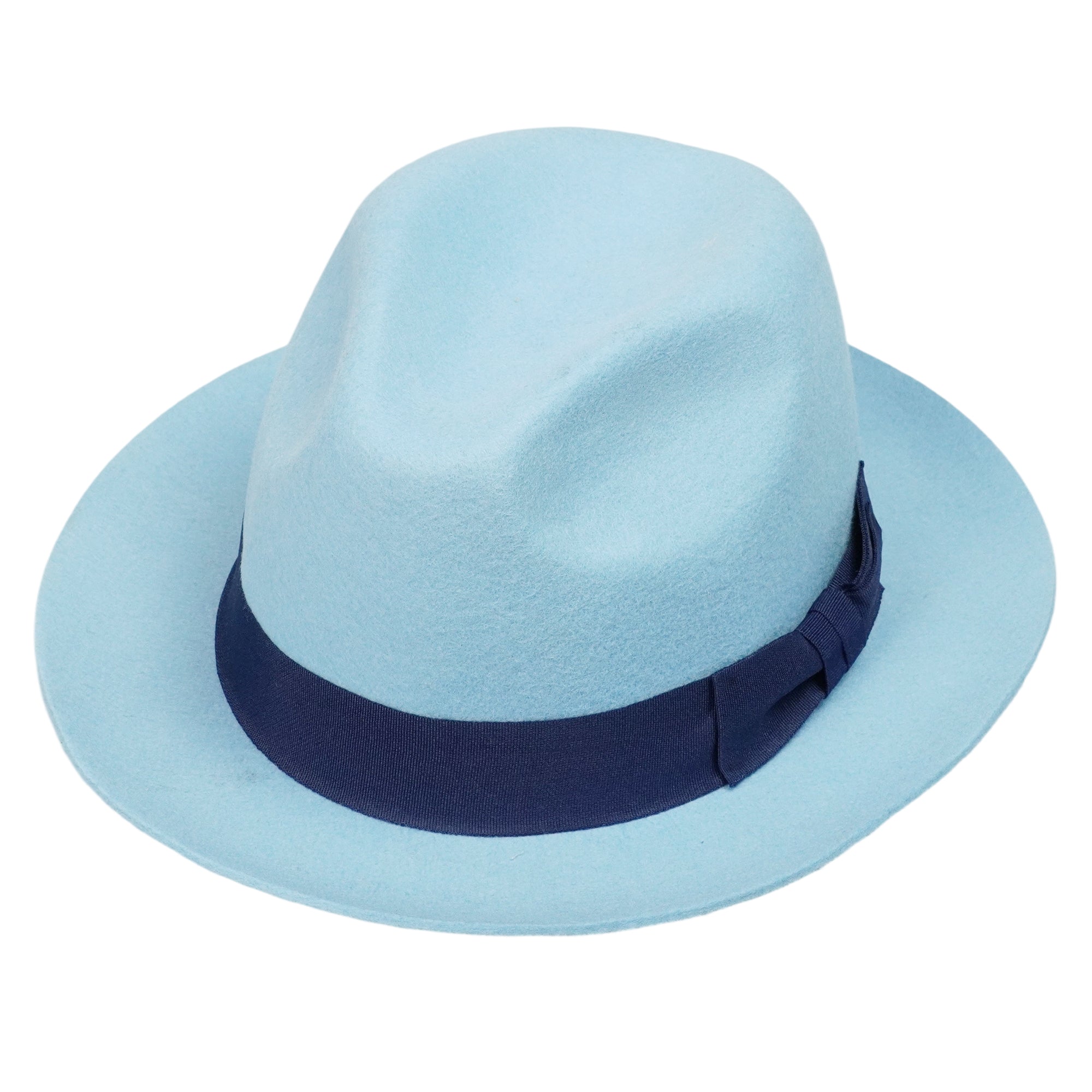 Chic Soft Hat – Serene Blue Body, Deep Navy Bow