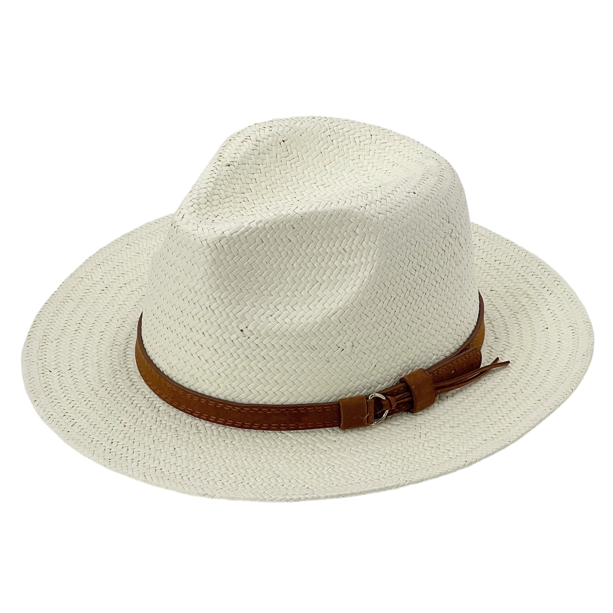 Classic Straw Hat – Crisp White, Slim Edge