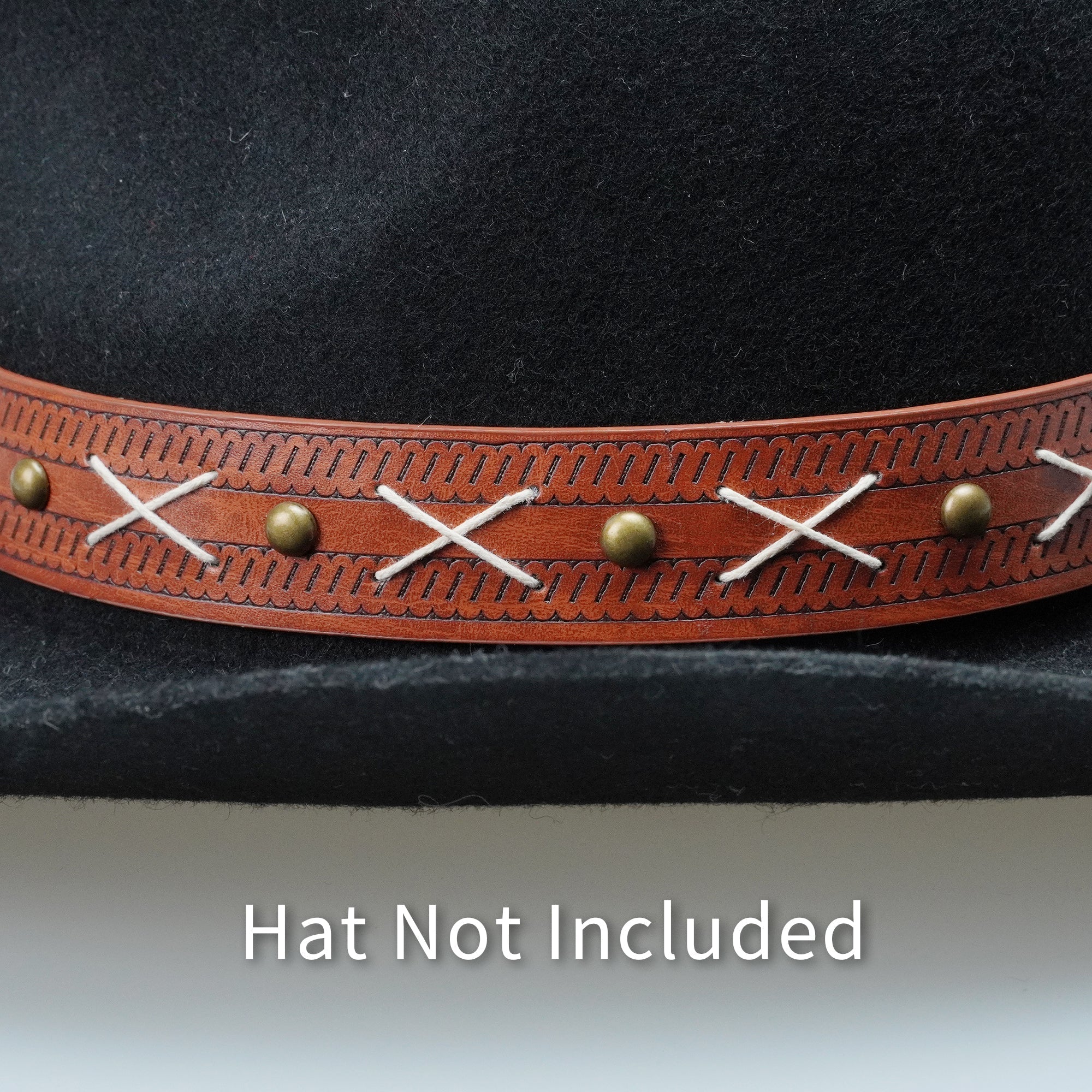 VINTAGE GOAT METAL LEATHER HAT BAND