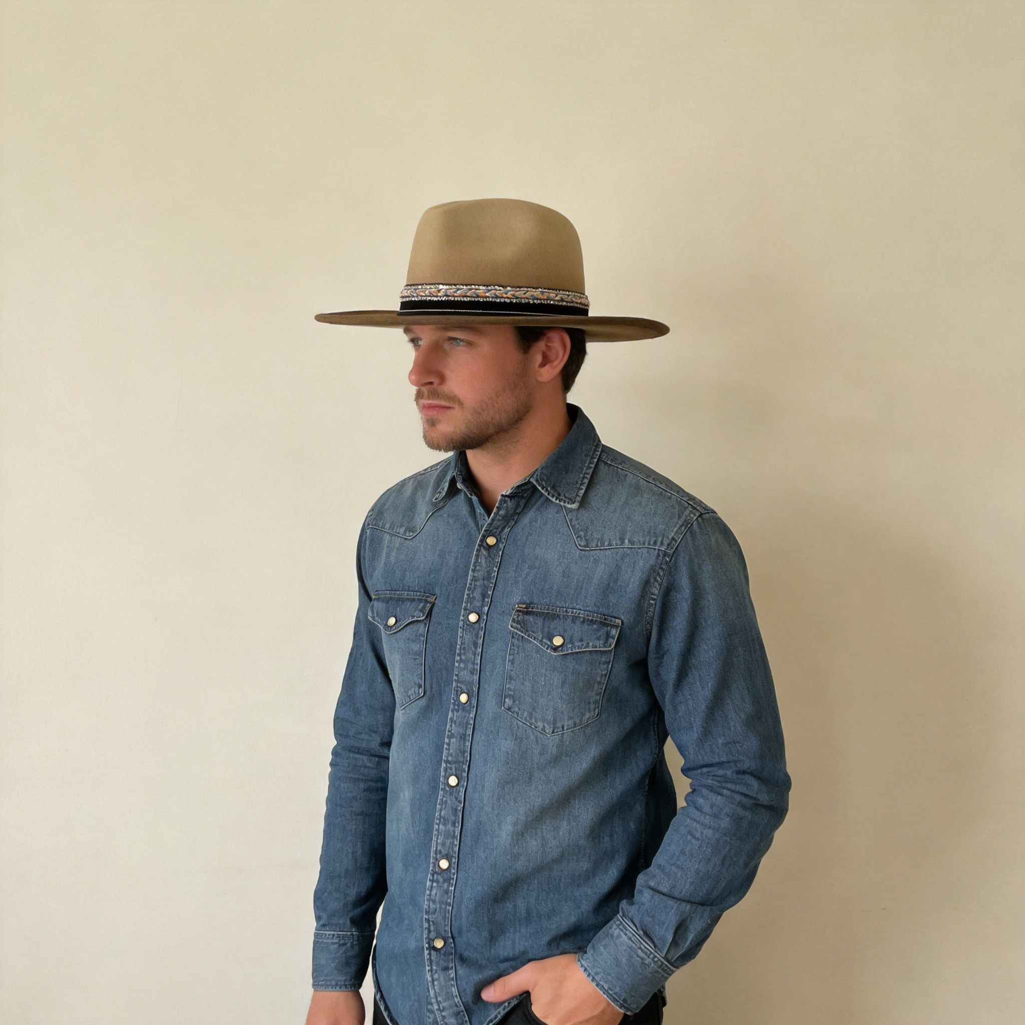 Gradient Felt Hat – Custom Fabric Trim