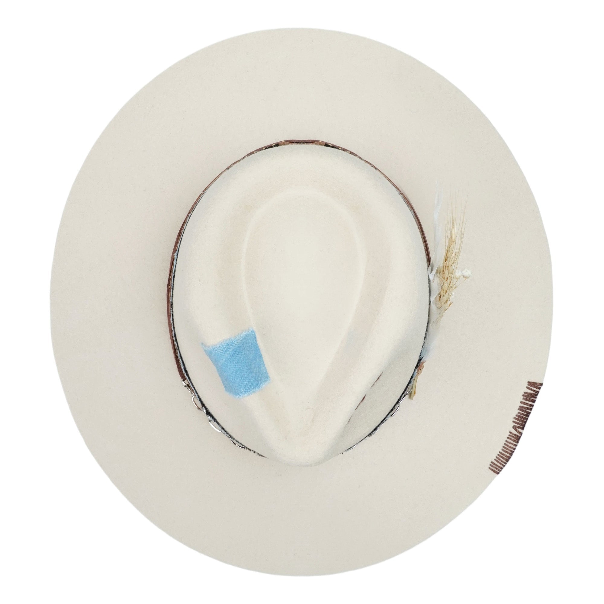 Cream Felt Fedora with Dried Flower Band