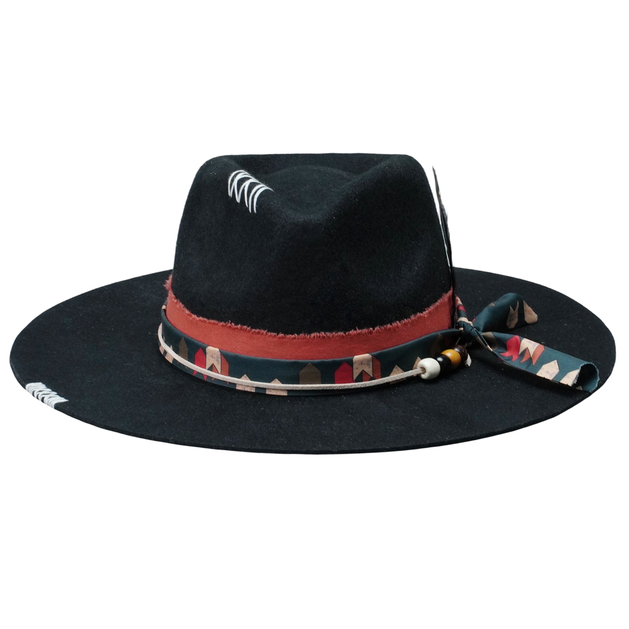 Teardrop Felt Hat with Feather Accent
