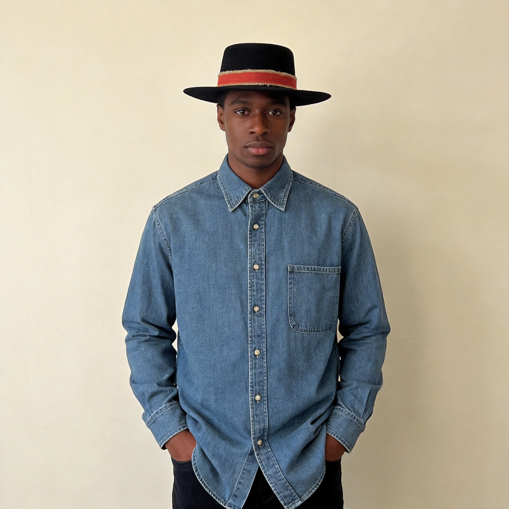 Custom Fabric Gambler Hat – Deep Black