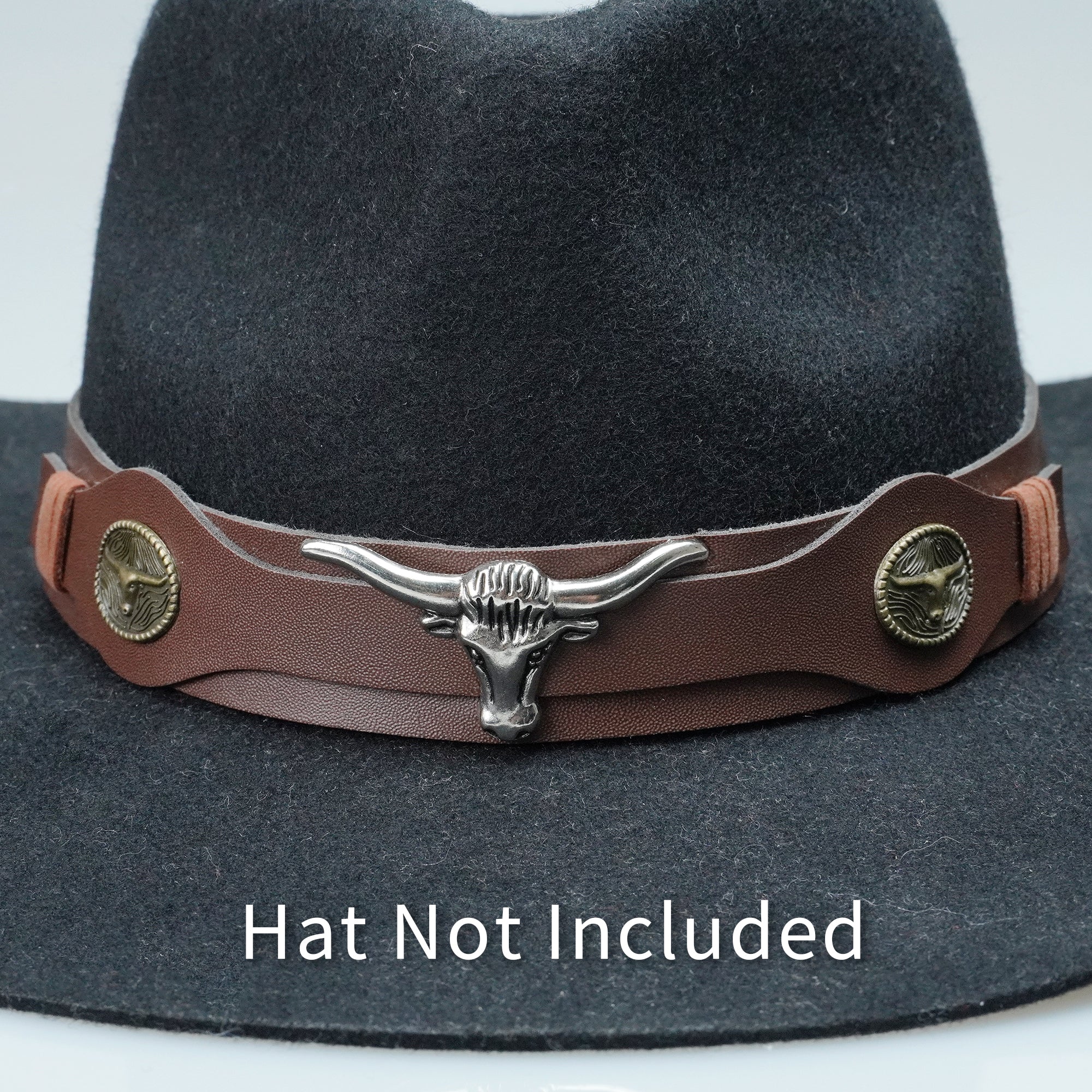 SILVER BULL LEATHER HAT BAND