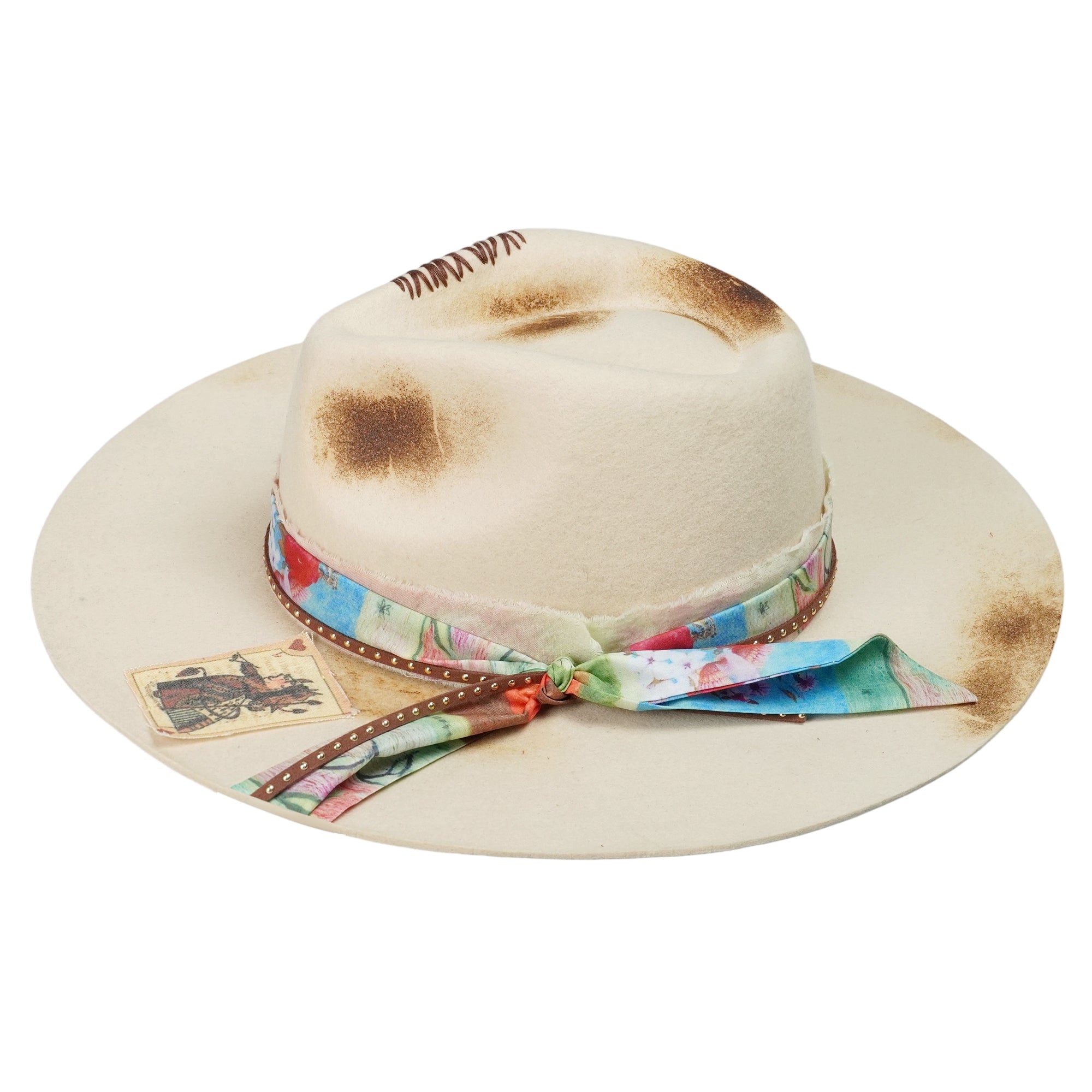 Edgy Felt Hat – Custom Band, Contrast Appliqué