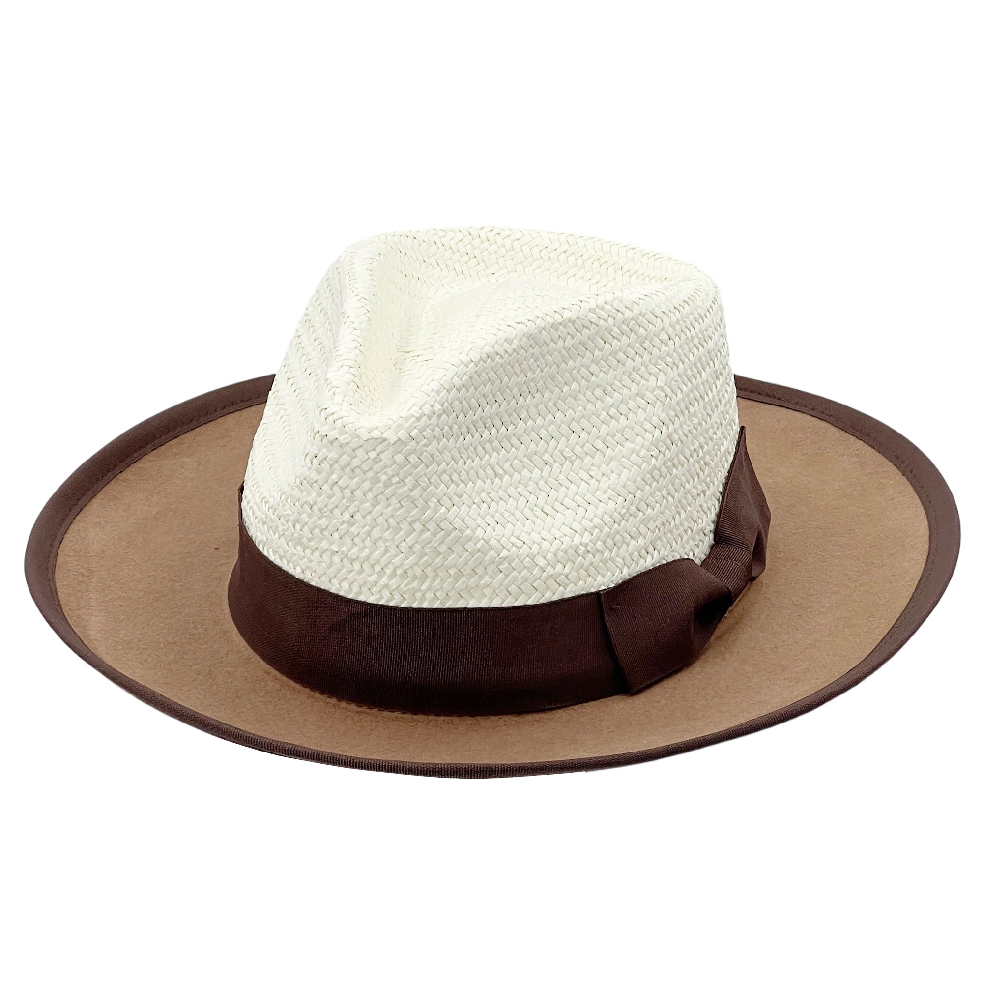 Minimalist Straw Hat – Graphic Color Divide