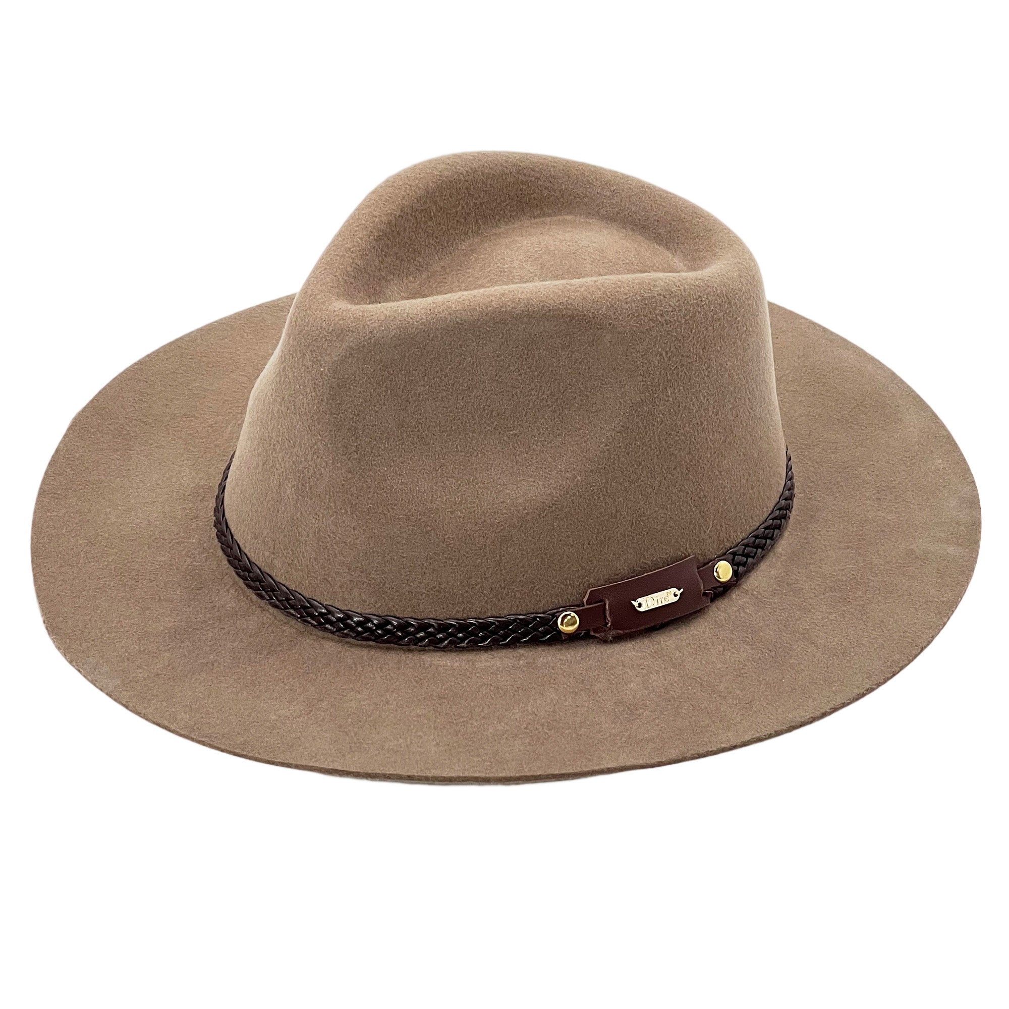 Earth-Tone Flat-Brim – Woven Leather Band