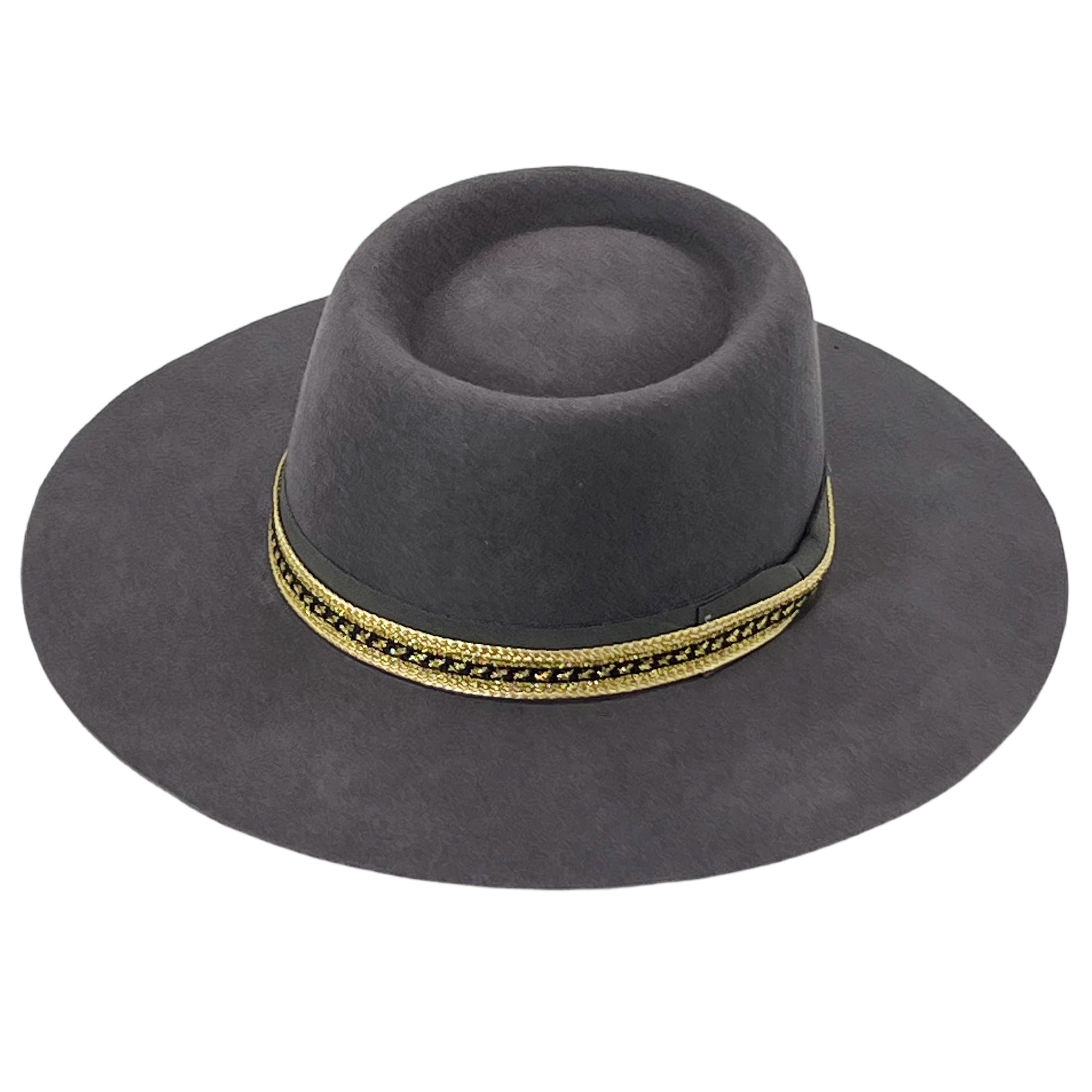 Gray Western Hat – Subtle Metallic Trim