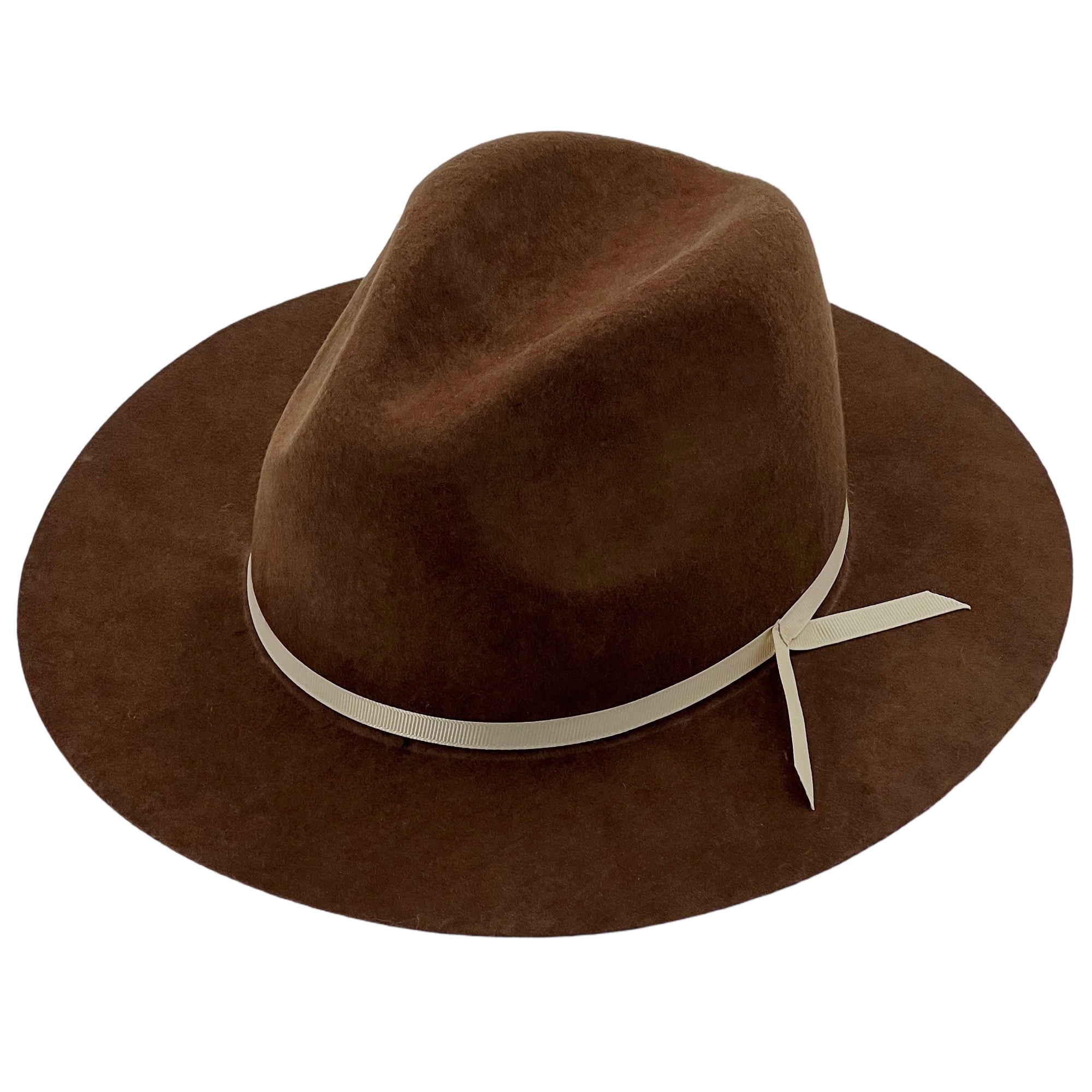 Brown Felt Fedora – Clean Lines, Ribbon Trim