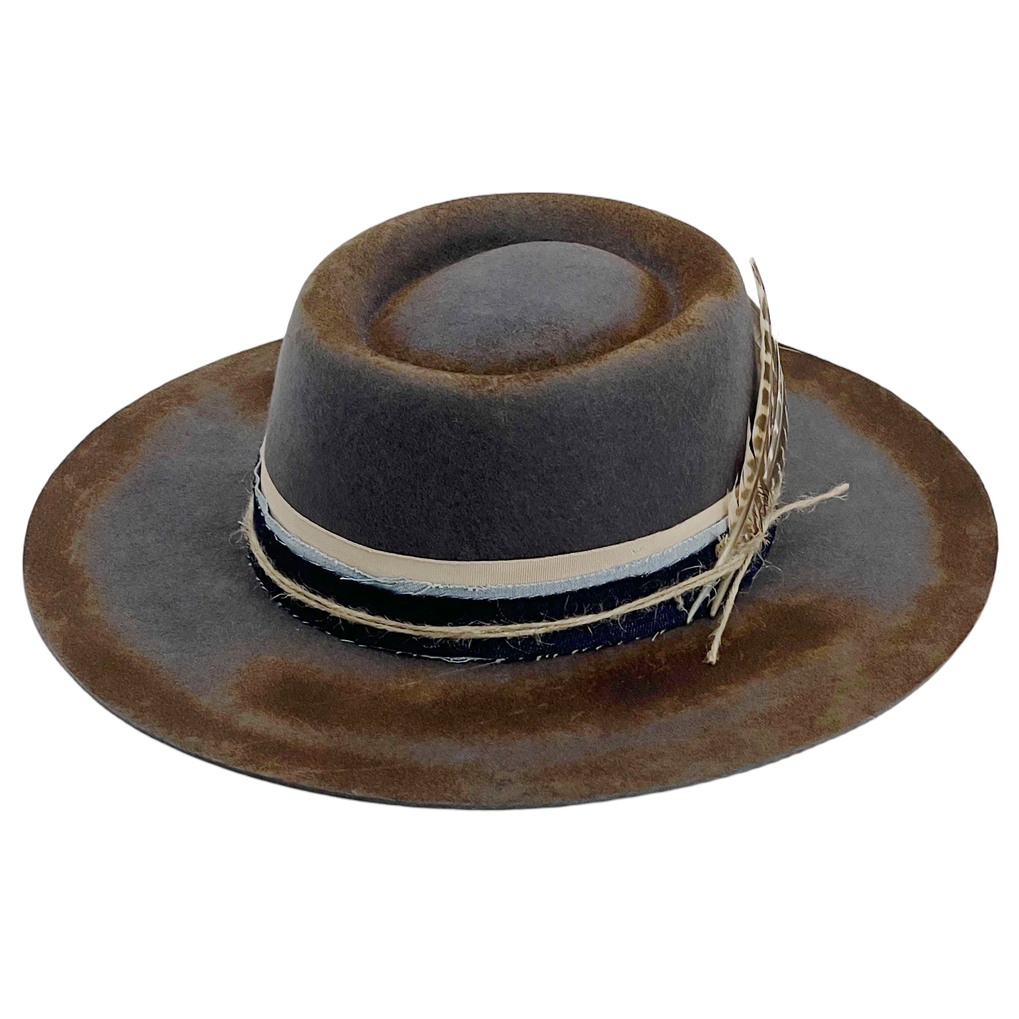 Night Sky Custom Flat-Brim Wool Felt Cowboy Hat