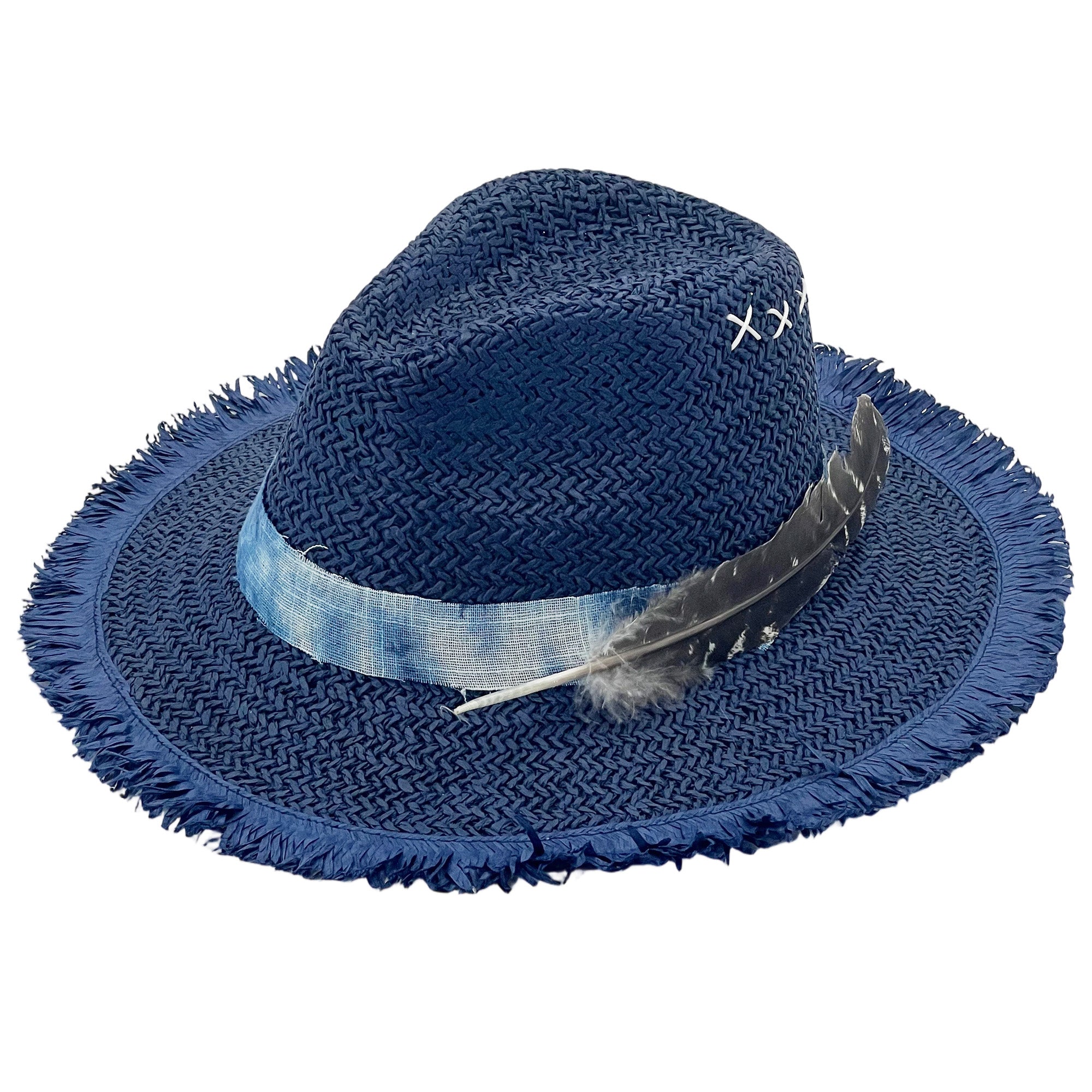 Woven Summer Hat – Dyed Fabric Accent