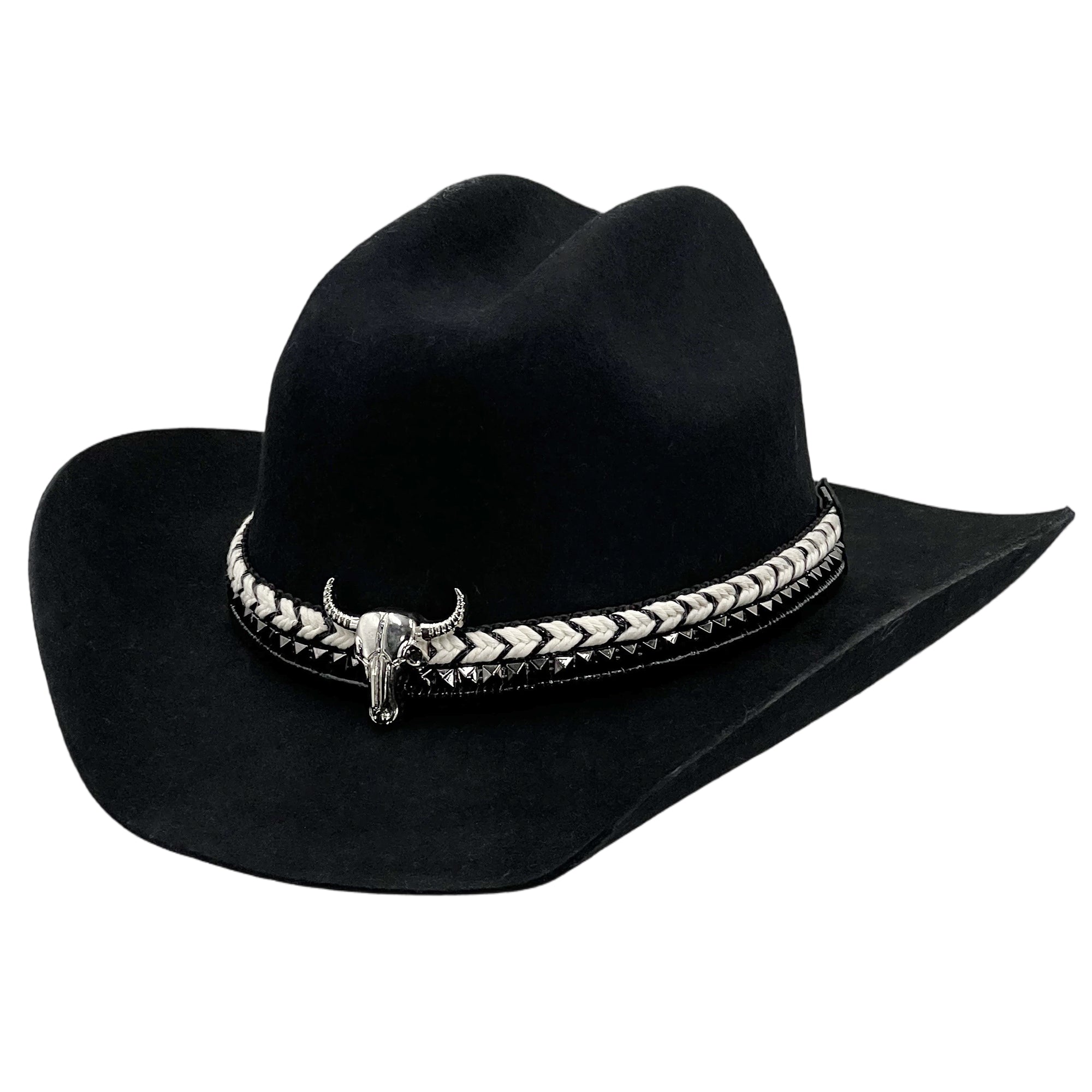 Bold Black Hat – Cow Accent on Band