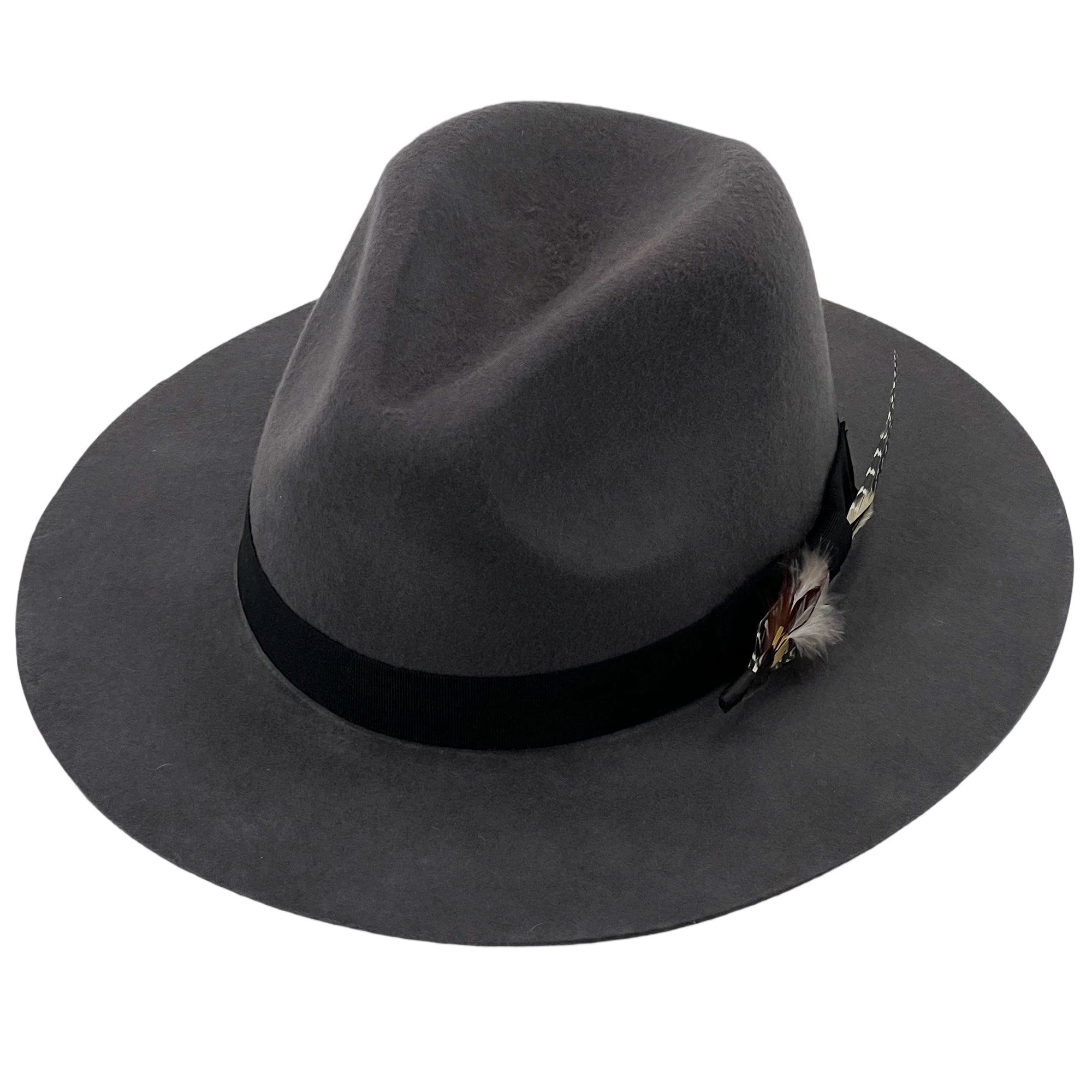 Charcoal Fedora – Custom Feather Accent
