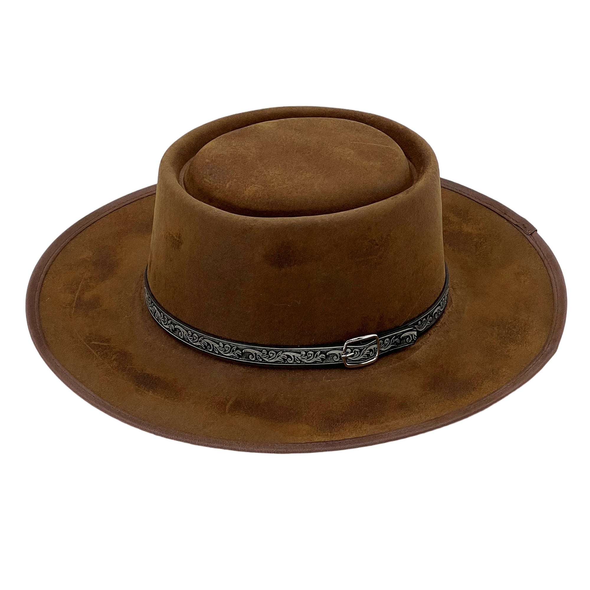 Premium Tan Felt Gambler Hat