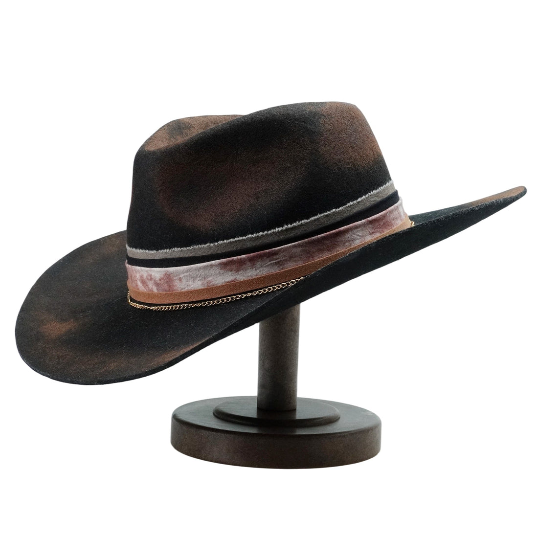Classic Teardrop Crown - Black with Distressed Burnt Finish