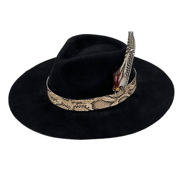 Custom Feather Black Felt Hat